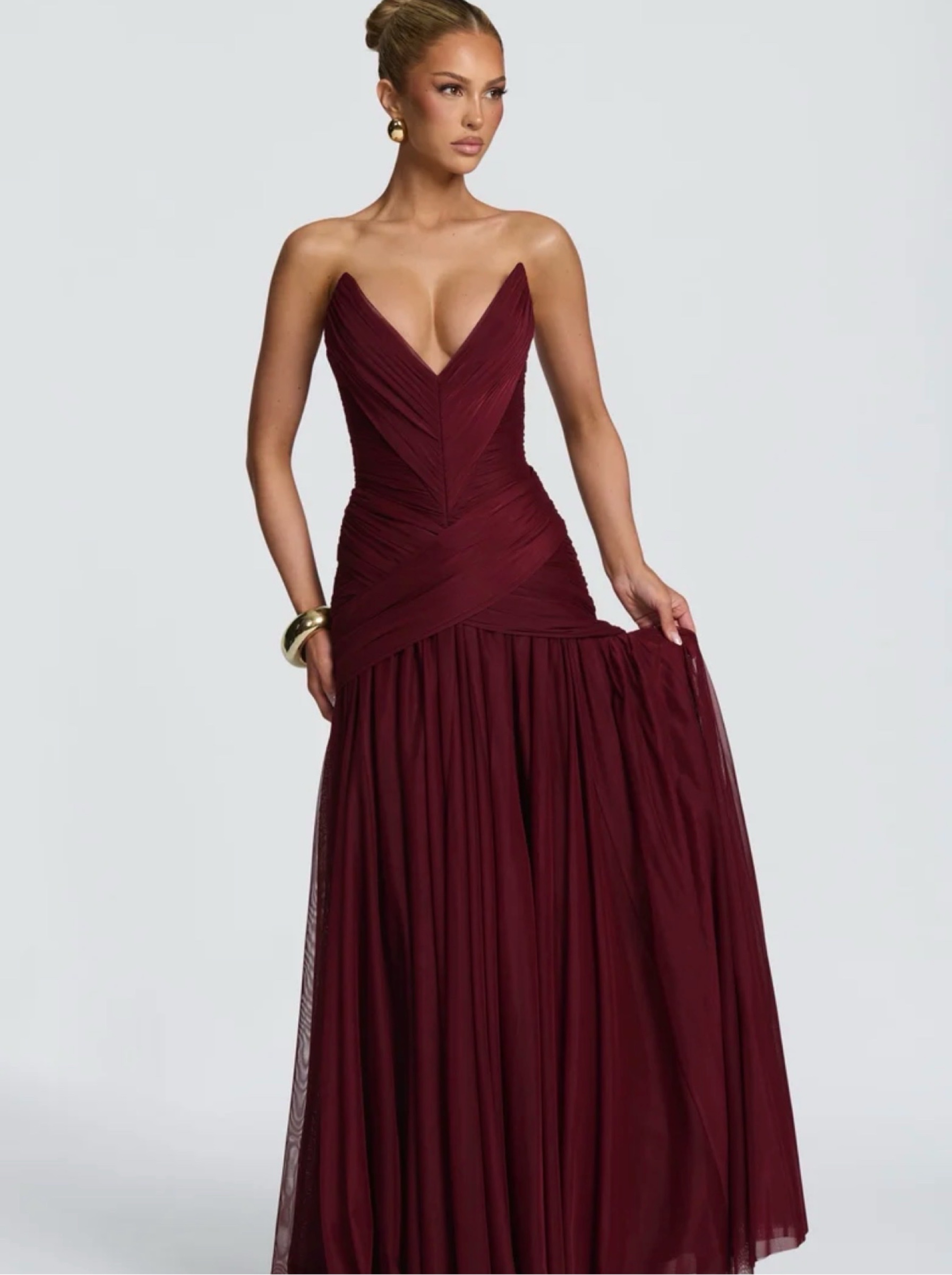 BABYBOO PERSEPHARA MAXI DRESS - CHERRY LACQUER by Babyboo Fashion