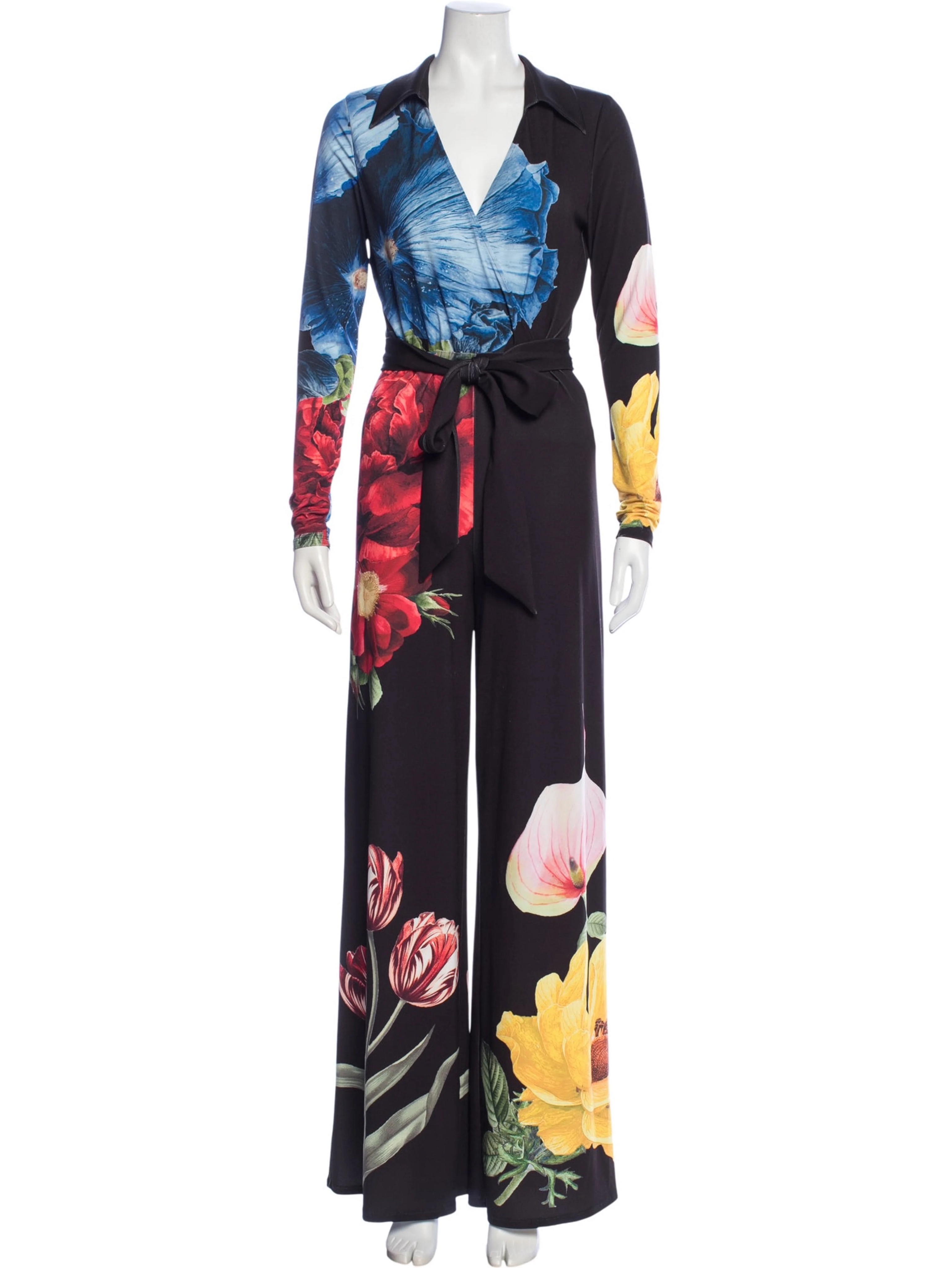 Alice and Olivia Melinda Faux Wrap Wide-Leg Jumpsuit
