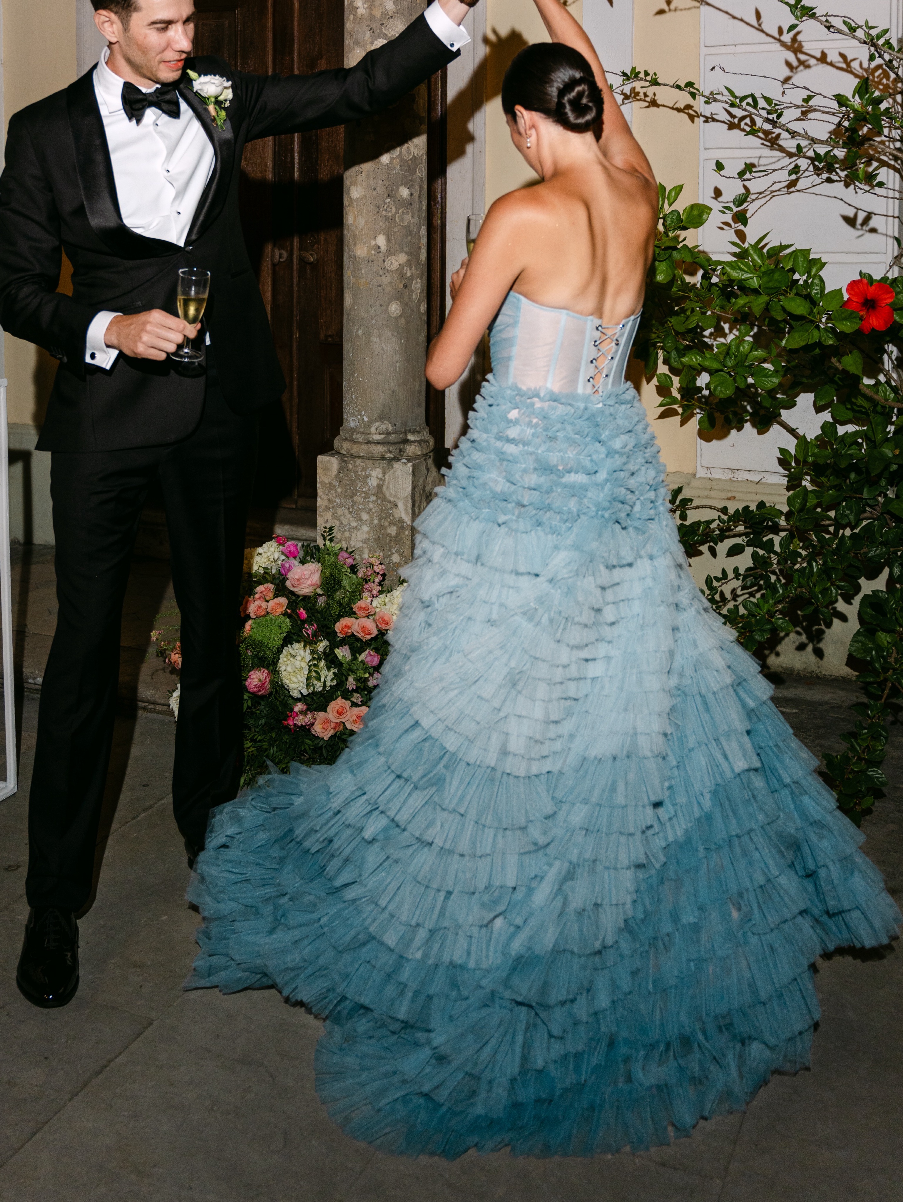 light blue strapless frill-layered fluffy dress Modern day princess @mfoster262 wearing Light Blue Strapless Frill-Layered Fluffy Dress #itsmilladress #mlr20022 #mlr20022lightblue #millacommunity