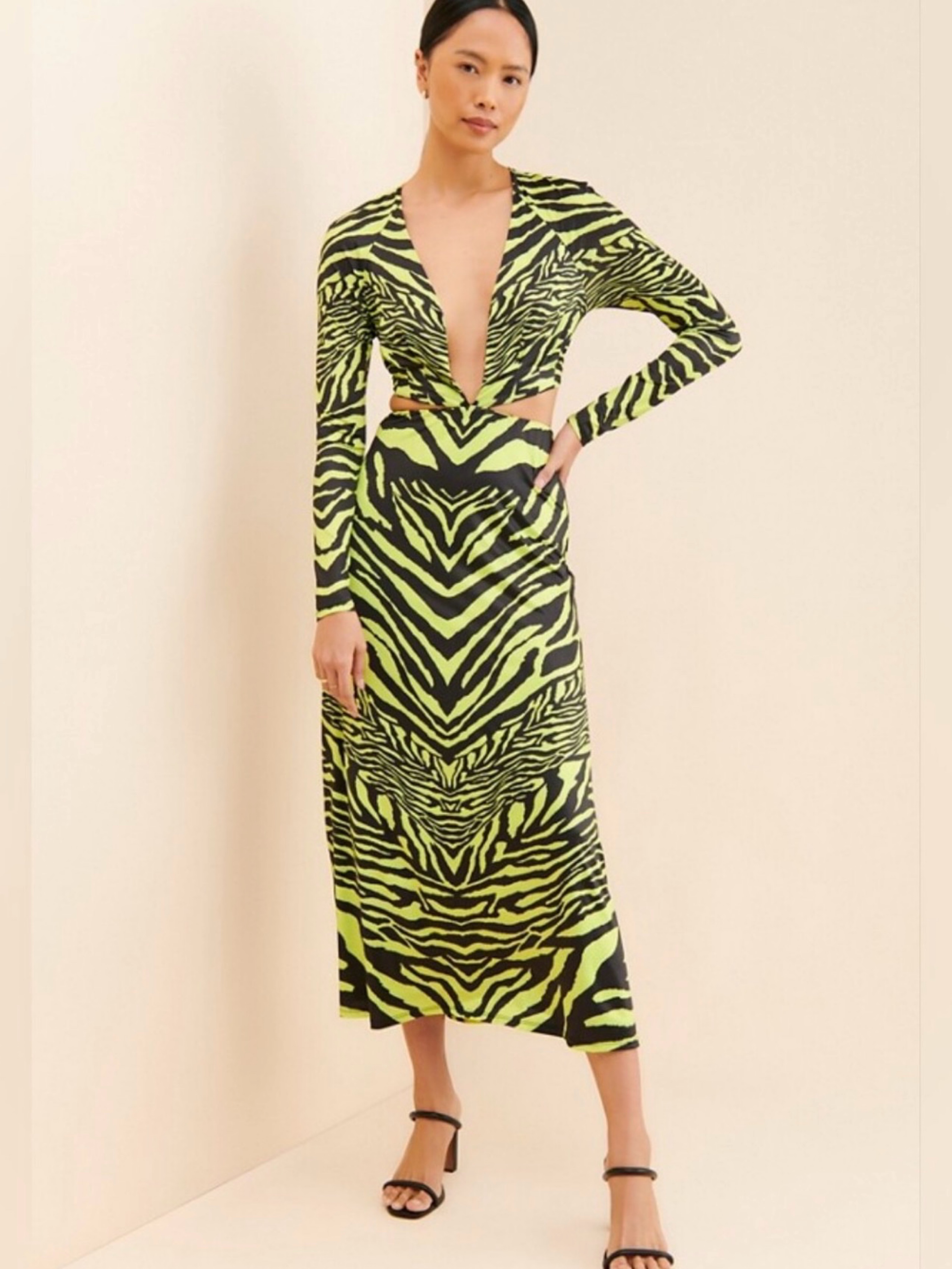 lime green zebra print dress Lime Zebra Print Halter Mini Dress (multiple Sizes Available) Y2k Clothing,  CRSSD Festival Outfit for Sale in San Diego, CA