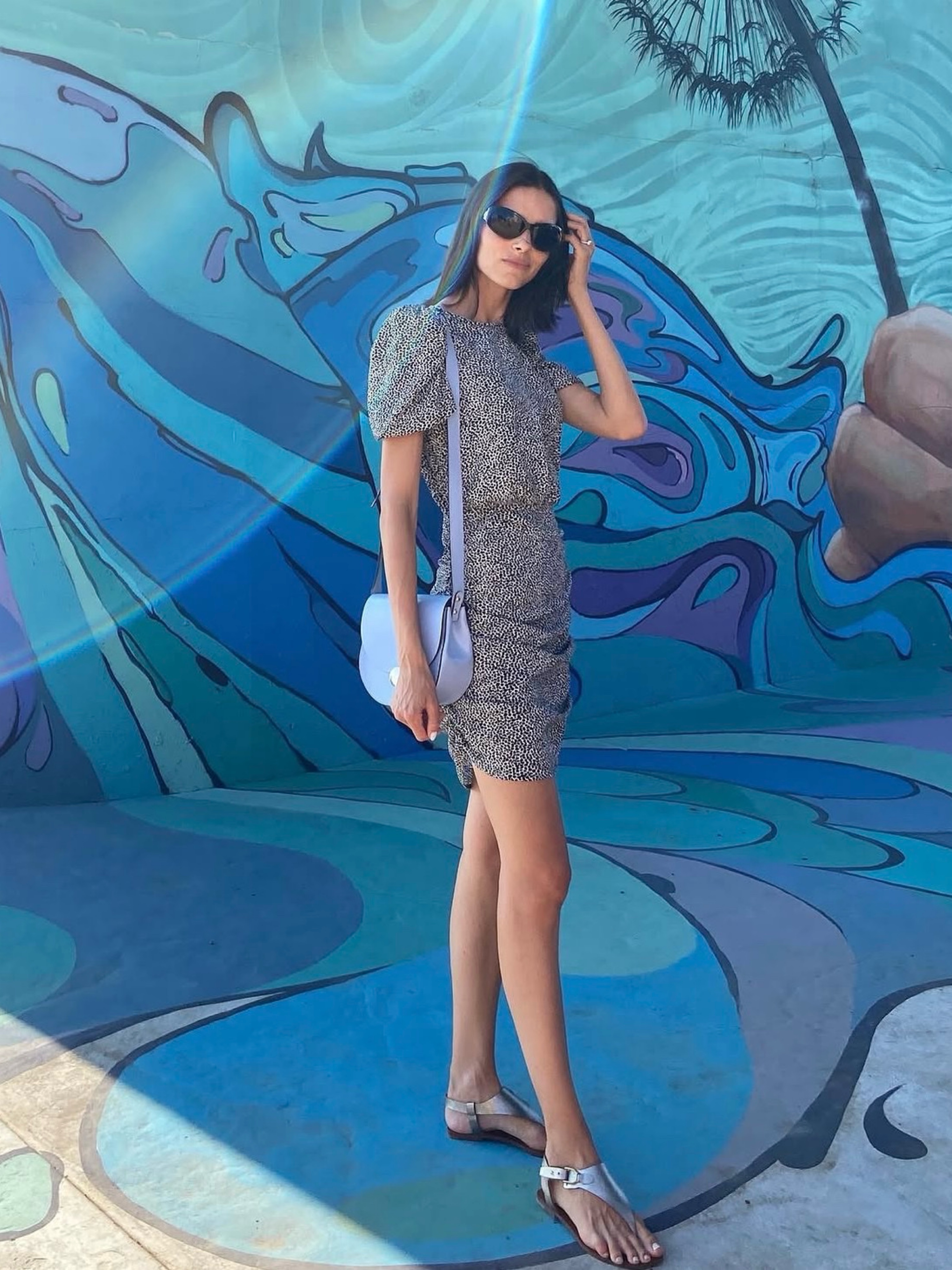 afrm mini dress AFRM asymmetric ruffle backless mini dress in ombre zebra