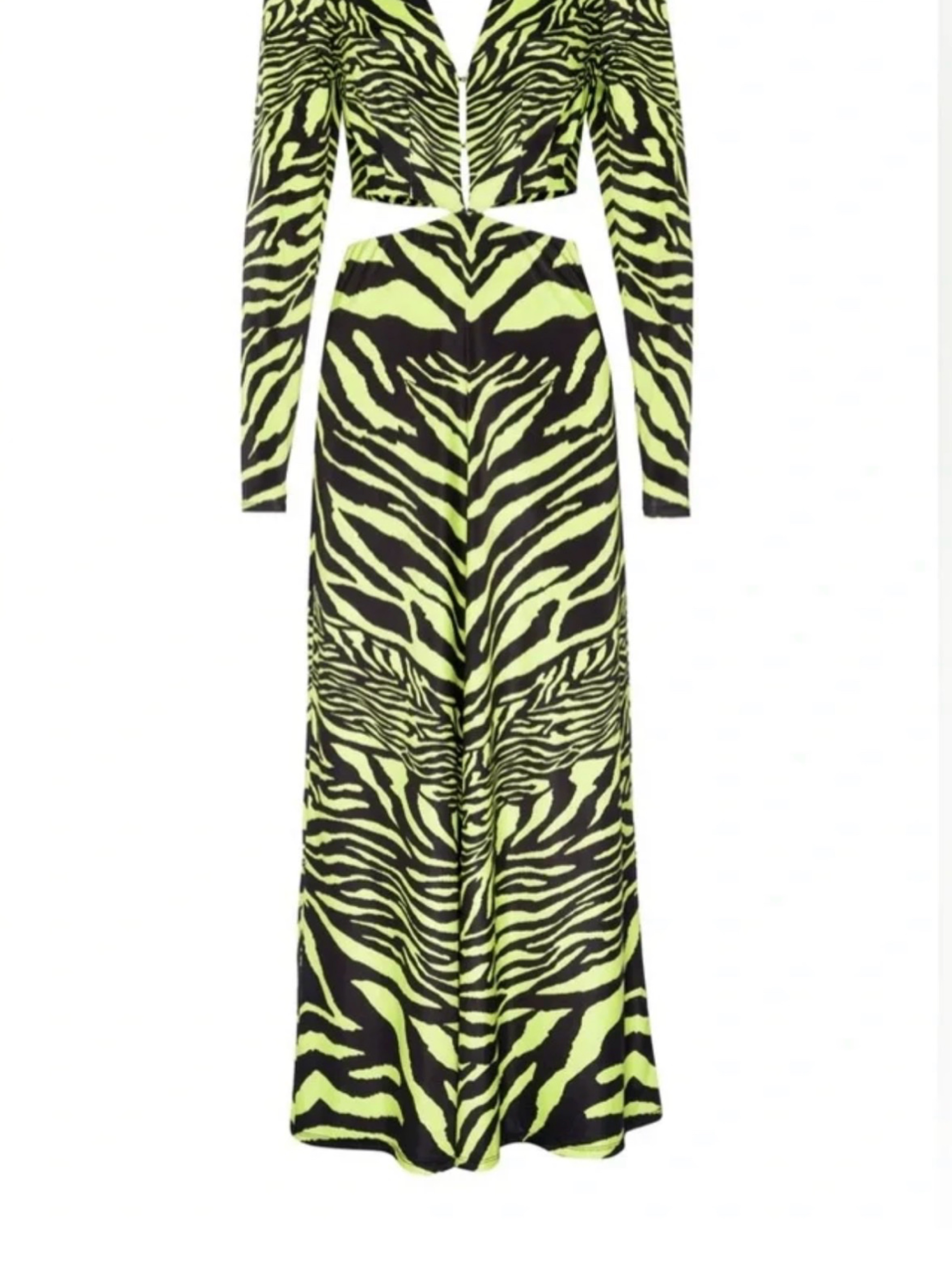 lime green zebra print dress AFRM Lime Green Zebra Midi Dress by AFRM