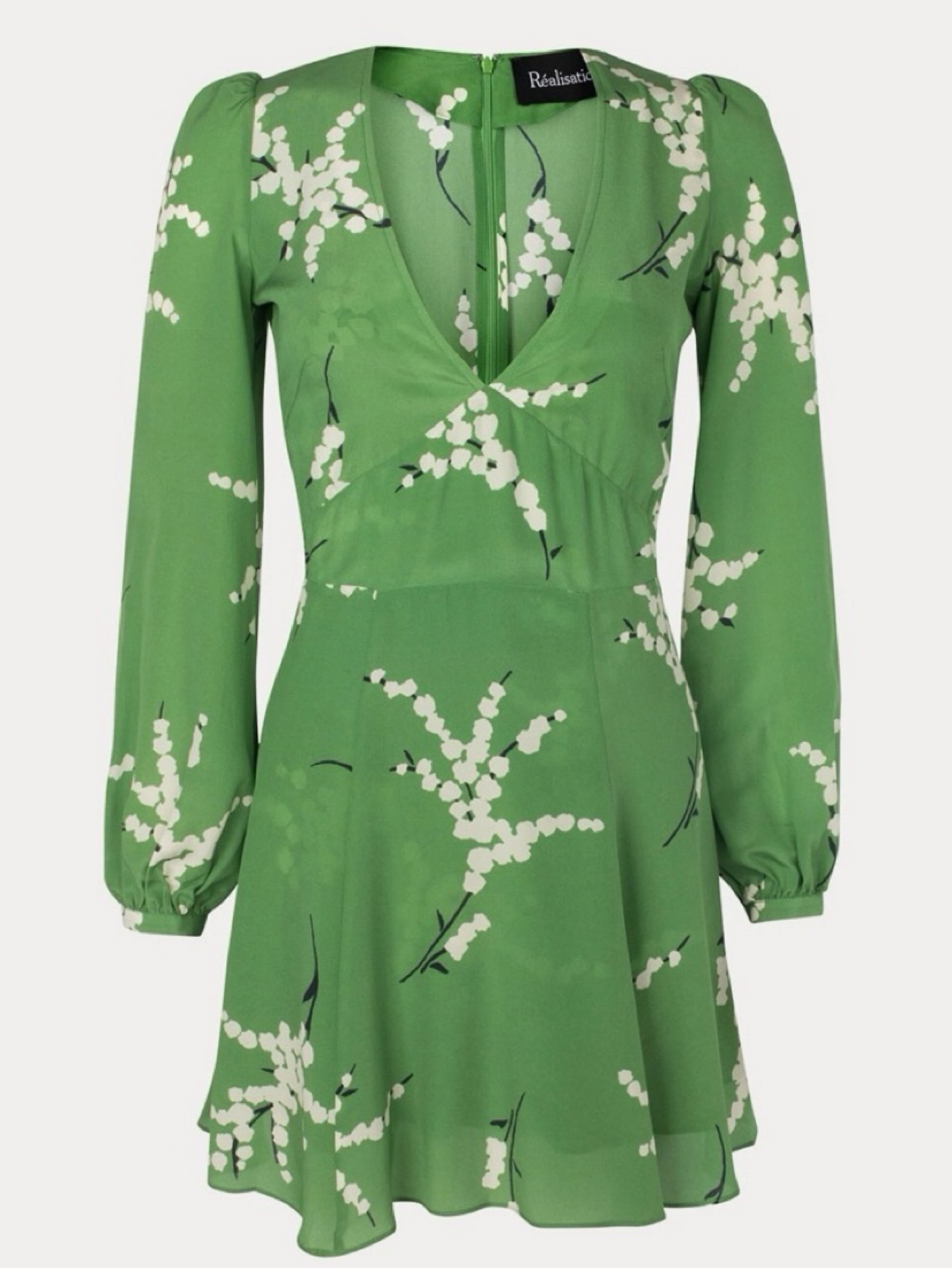 realisation par green wrap dress Realisation Par Green Floral Silk Mini Dress Size S