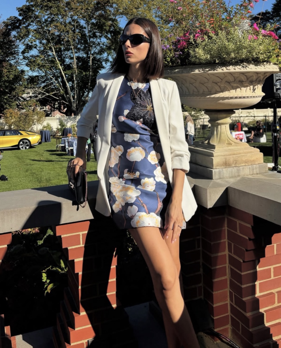 Dennis Basso Luxury Floral Cocktail Mini Dress