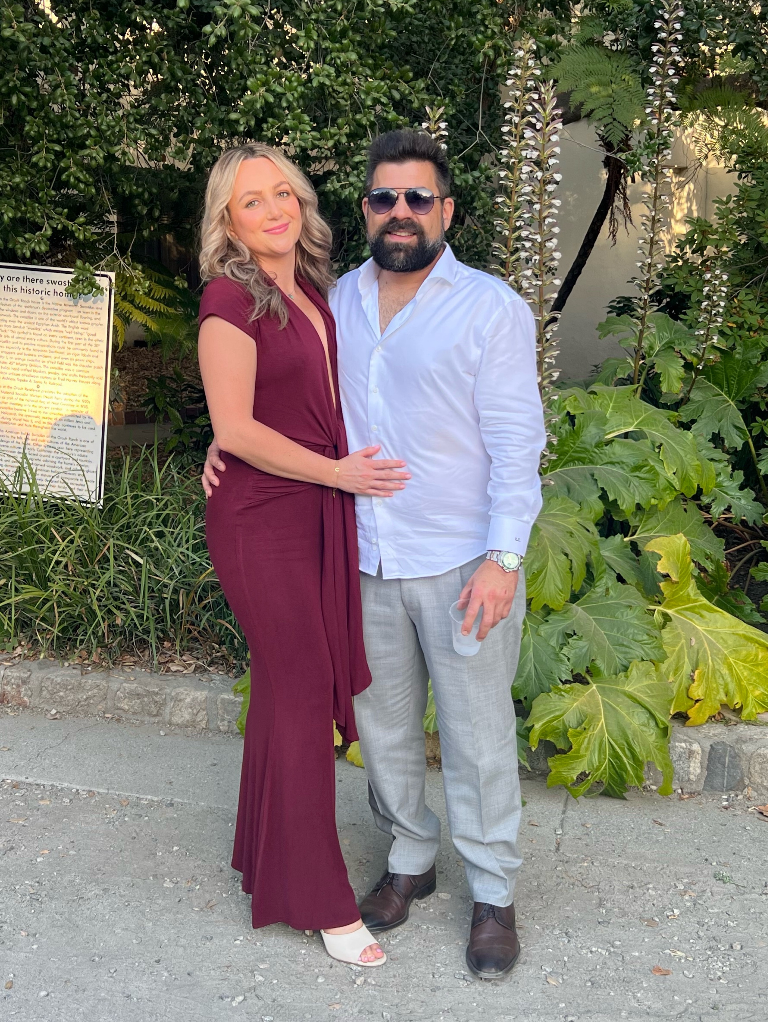 Burgundy Plunge Dress