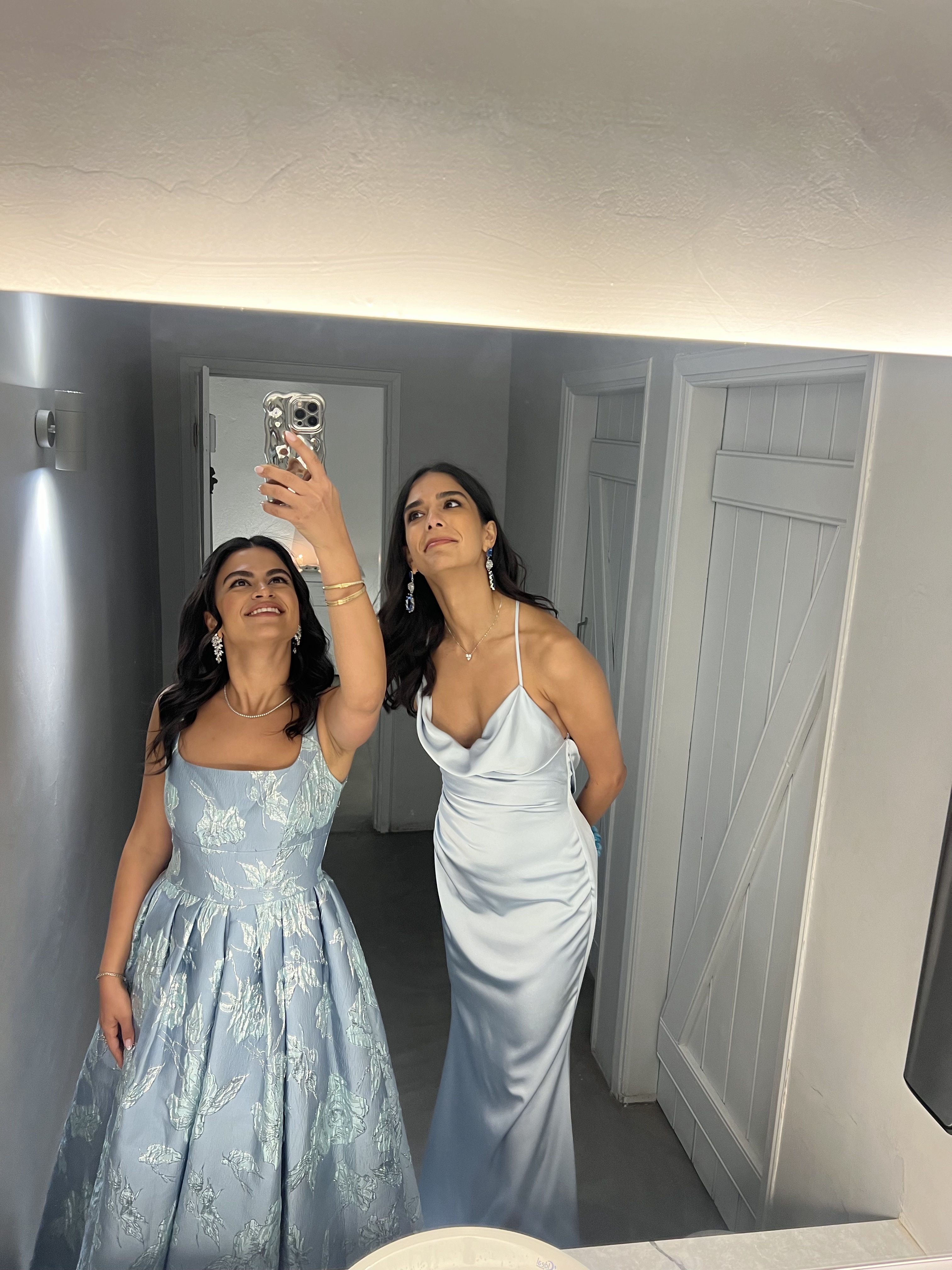 Blue Floral A-Line Gown by Dress 2 party - Pickle