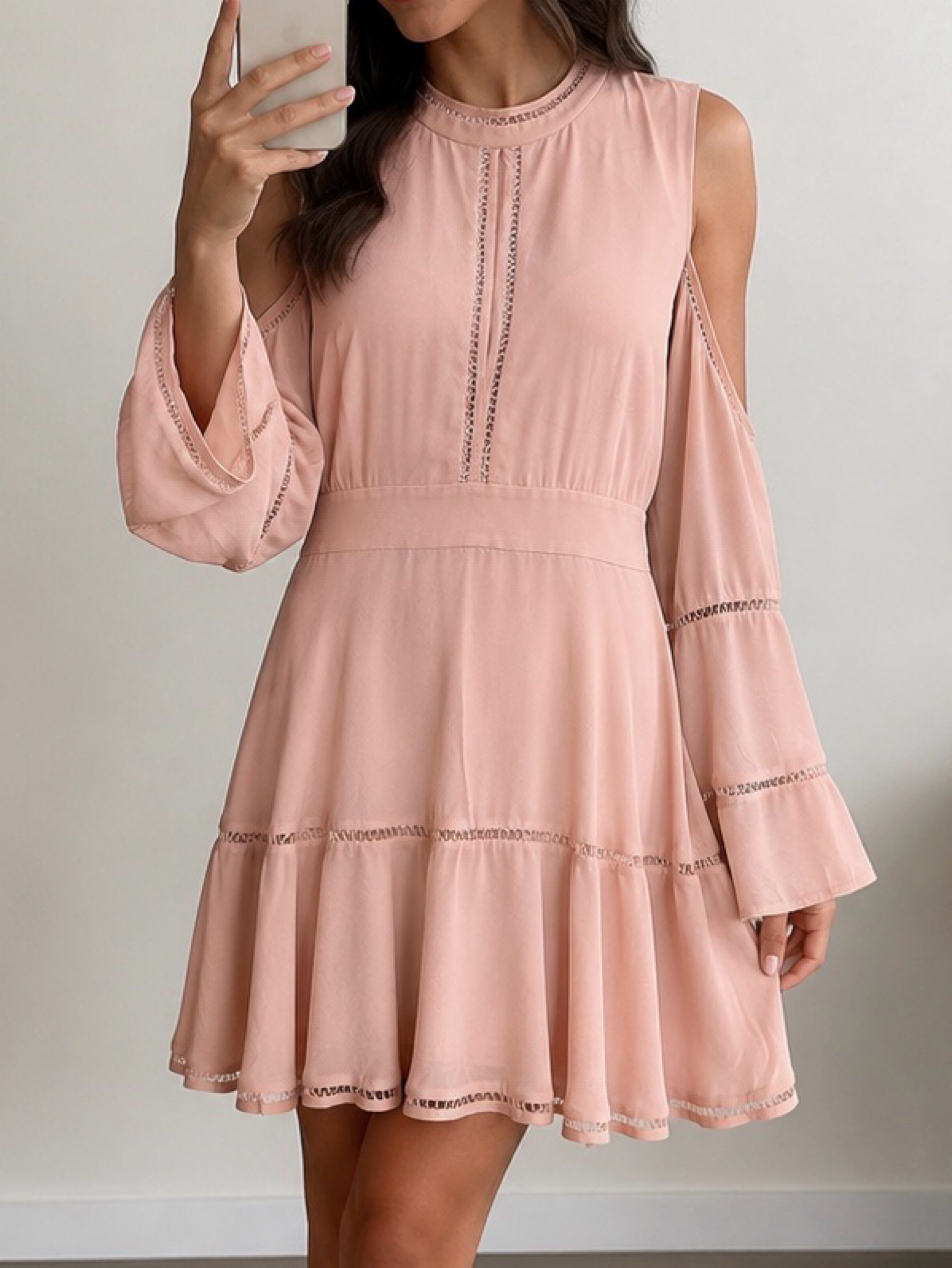 keepsake pink ruffle dress Keepsake The Label Faithful Pink Dress 3/4 Sleeve Mini Ruffle Small