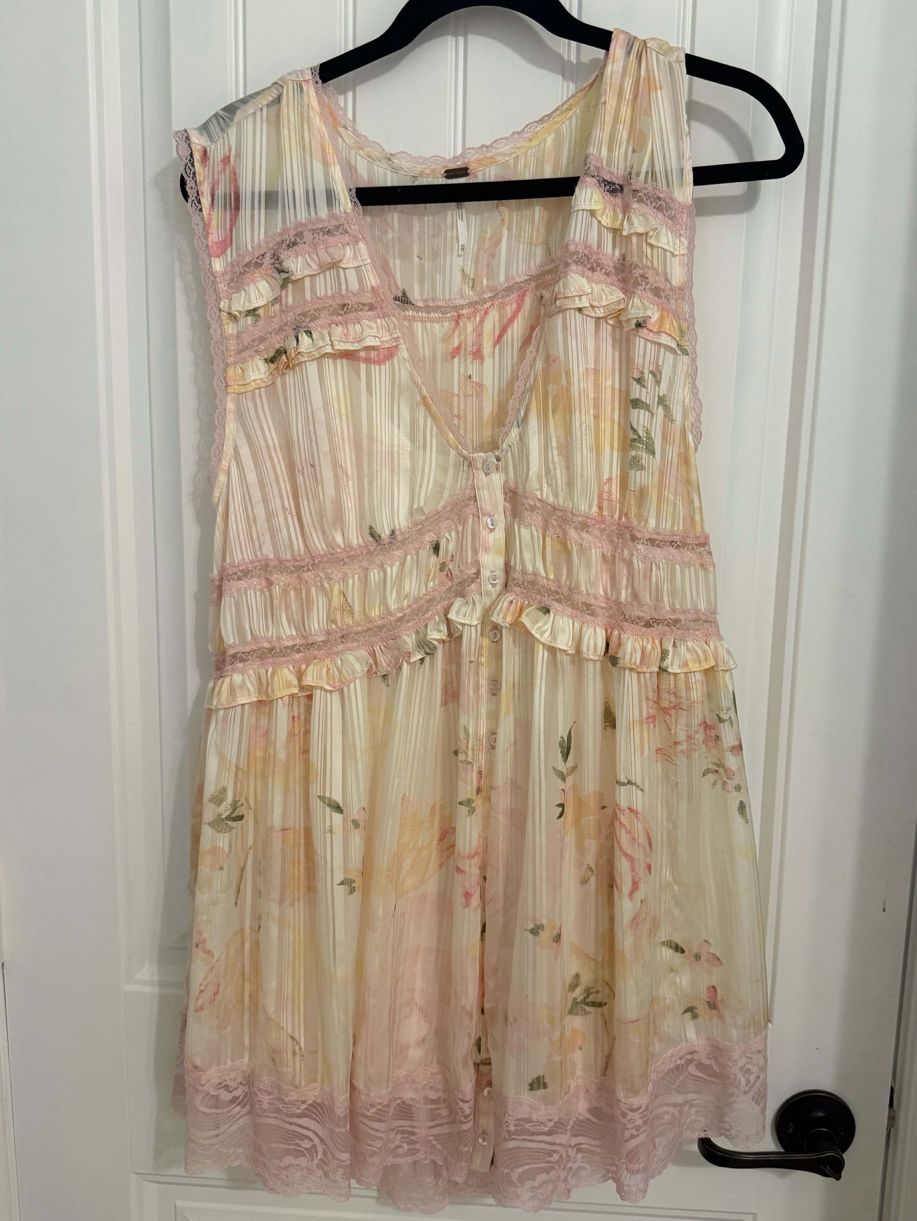 free people lace ruffle dress Free People Falling Sun Midi Dress 100% Cotton