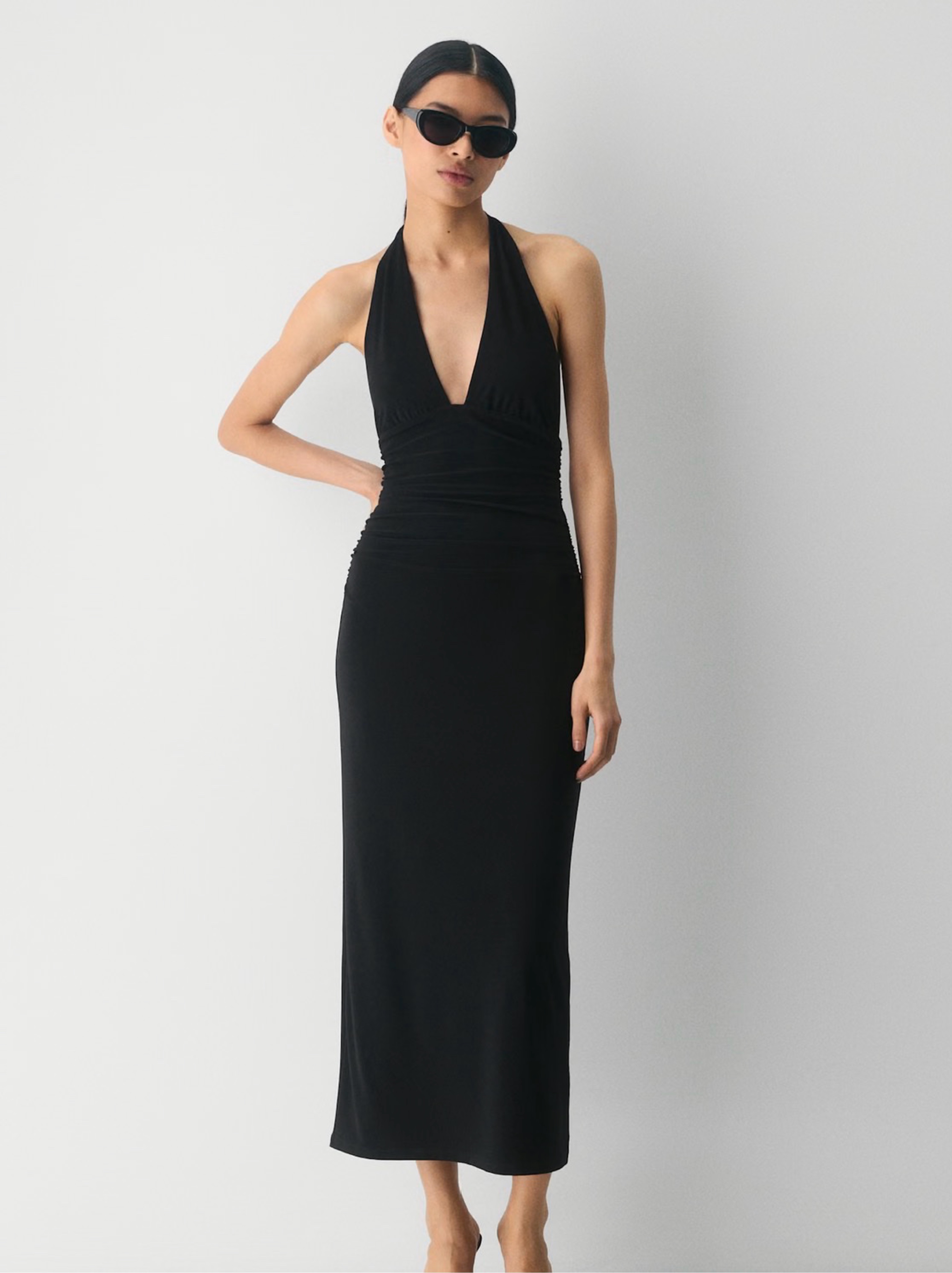 aritzia halter dress Babaton layer fabric for a supportive Cateye Halter Dress | Aritzia
