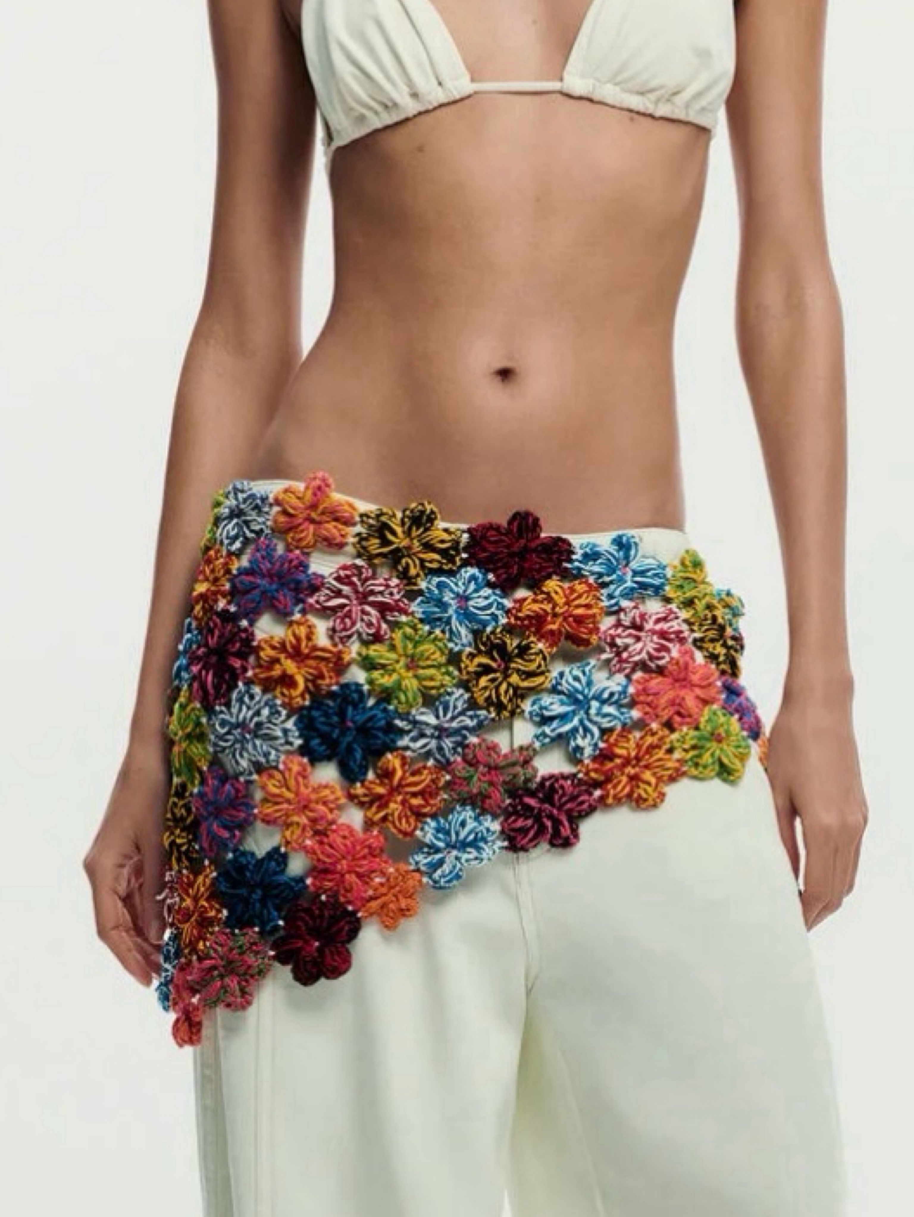 Floral Crochet Pareo Sarong