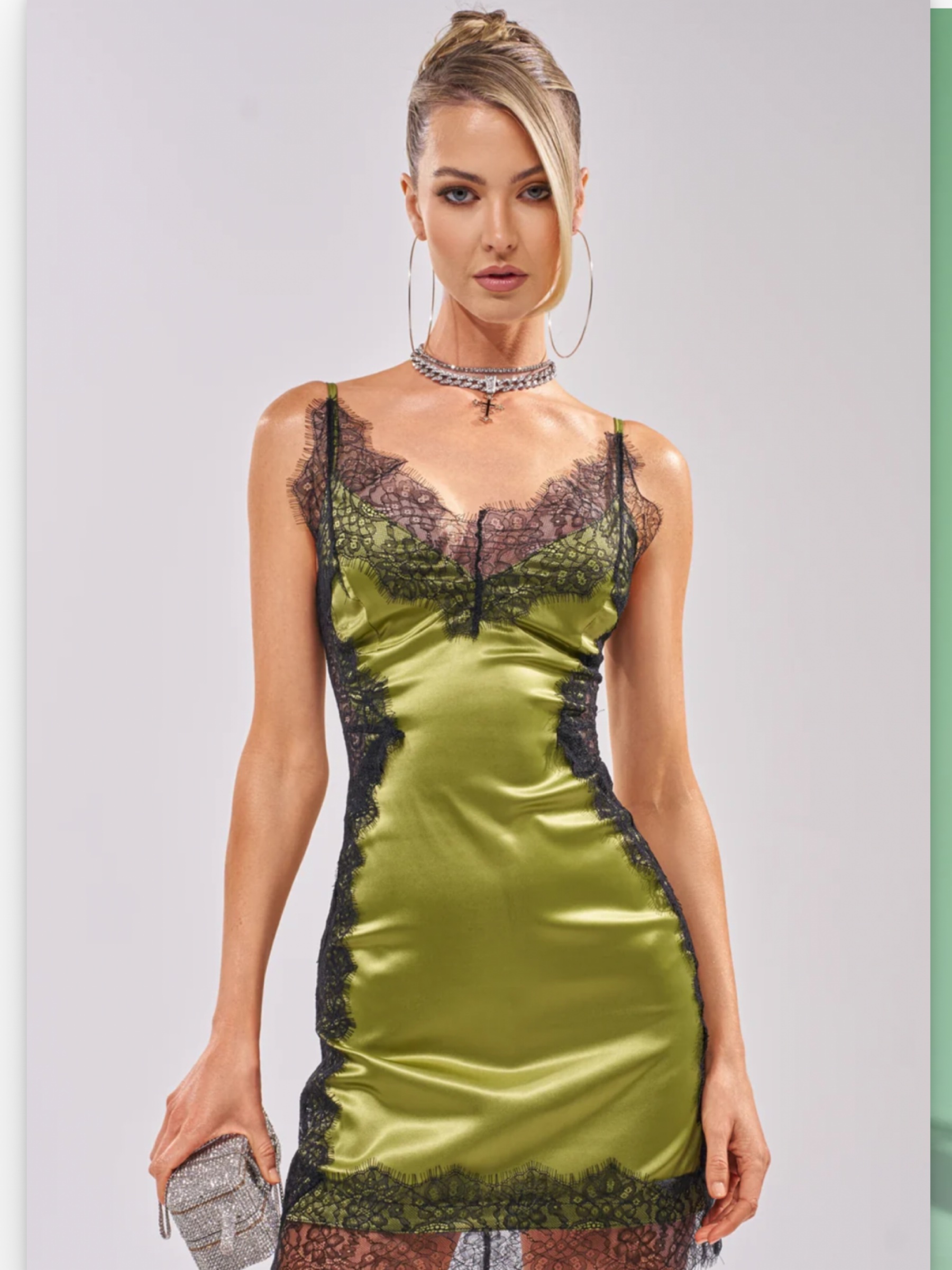 green satin lace dress Lime Mini by Akira sequin wedding dresses