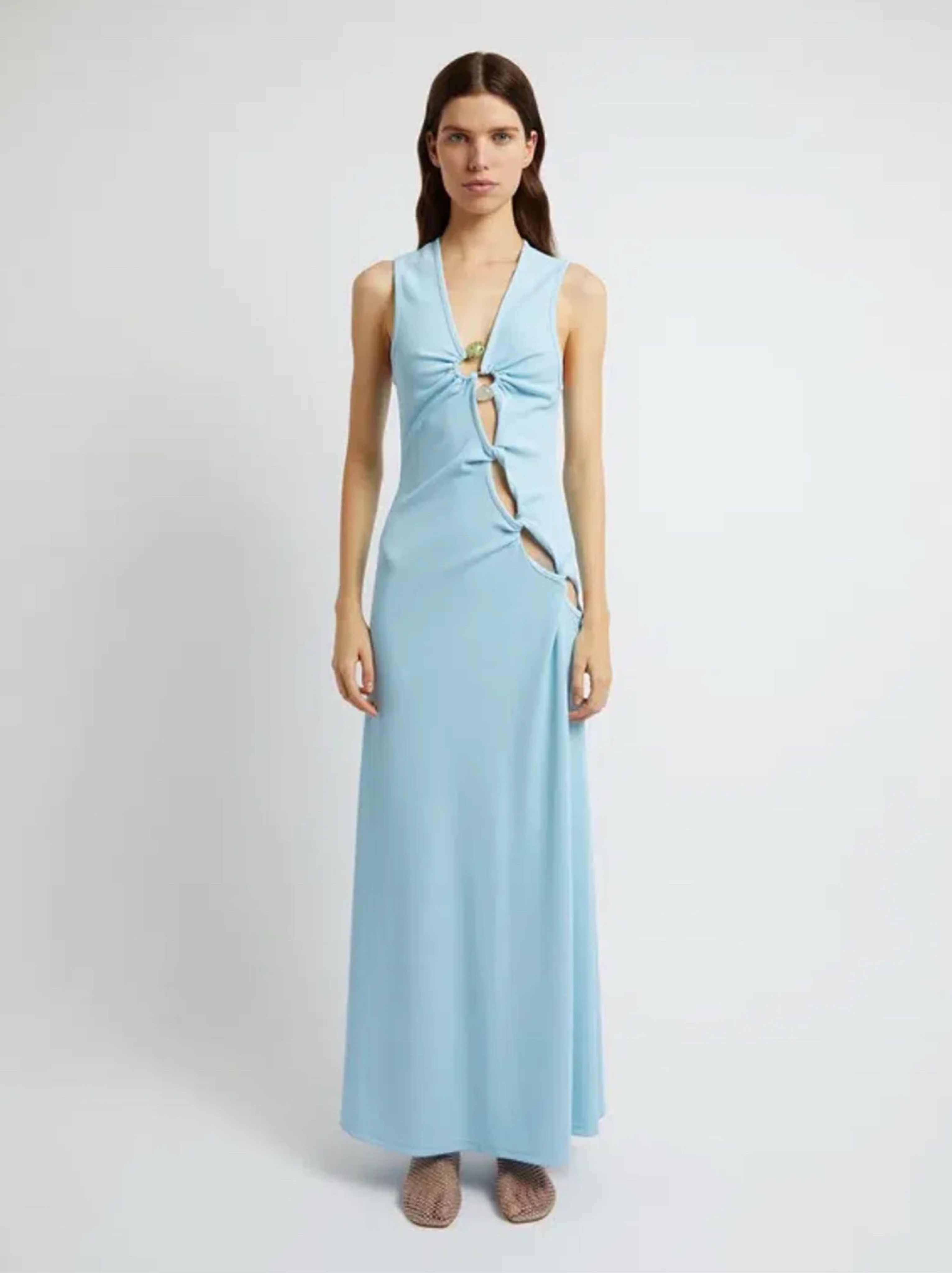 CHRISTOPHER ESBER CHASM CAY BUCKLE DRESS BLUE CALCITE