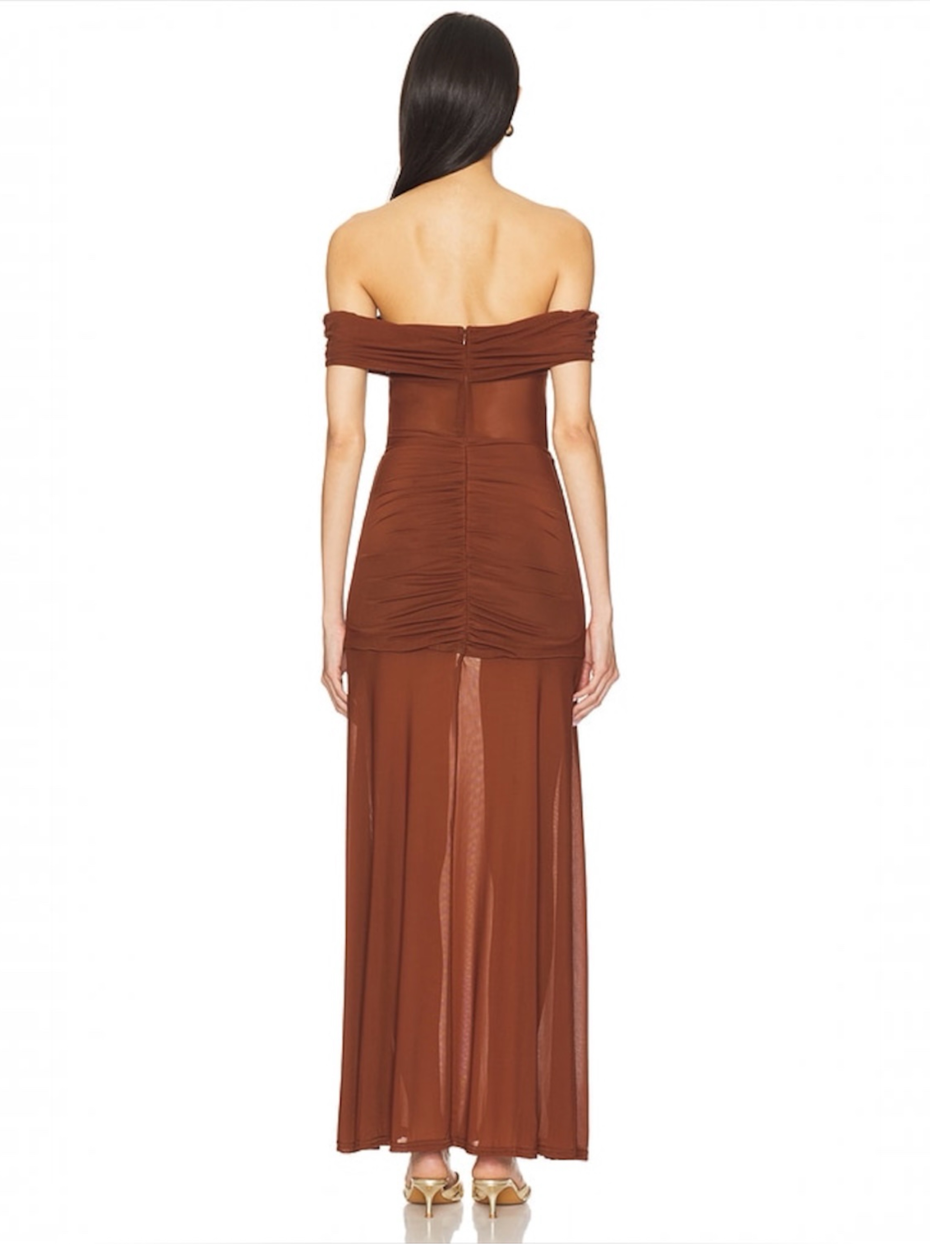 runaway the label brown maxi dress RUNAWAY THE LABEL Brigitte Halter Neck Open Back Maxi Dress  27 Boutique