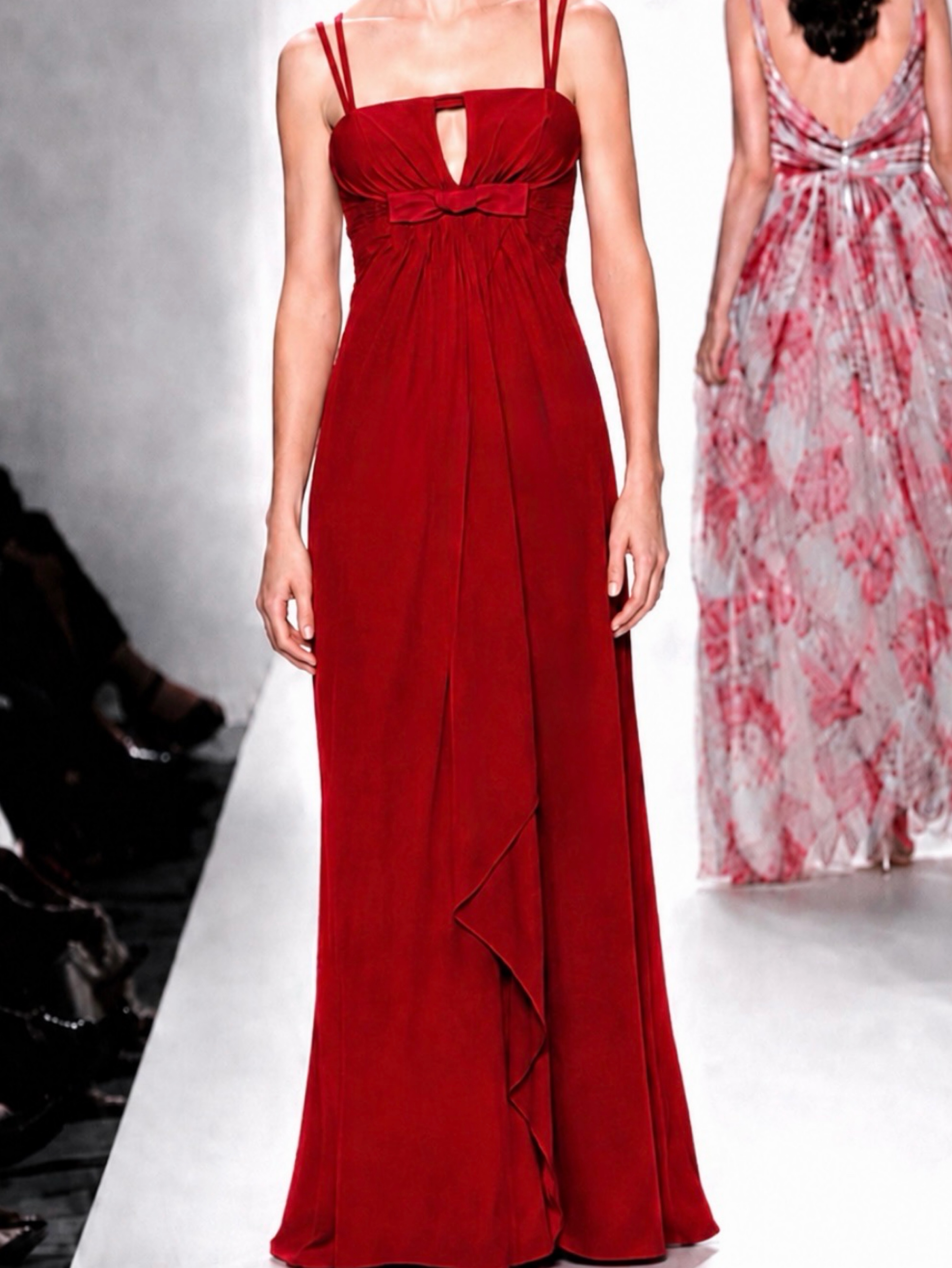 Reem Acra Vintage Red Silk Evening Gown by Reem Acra
