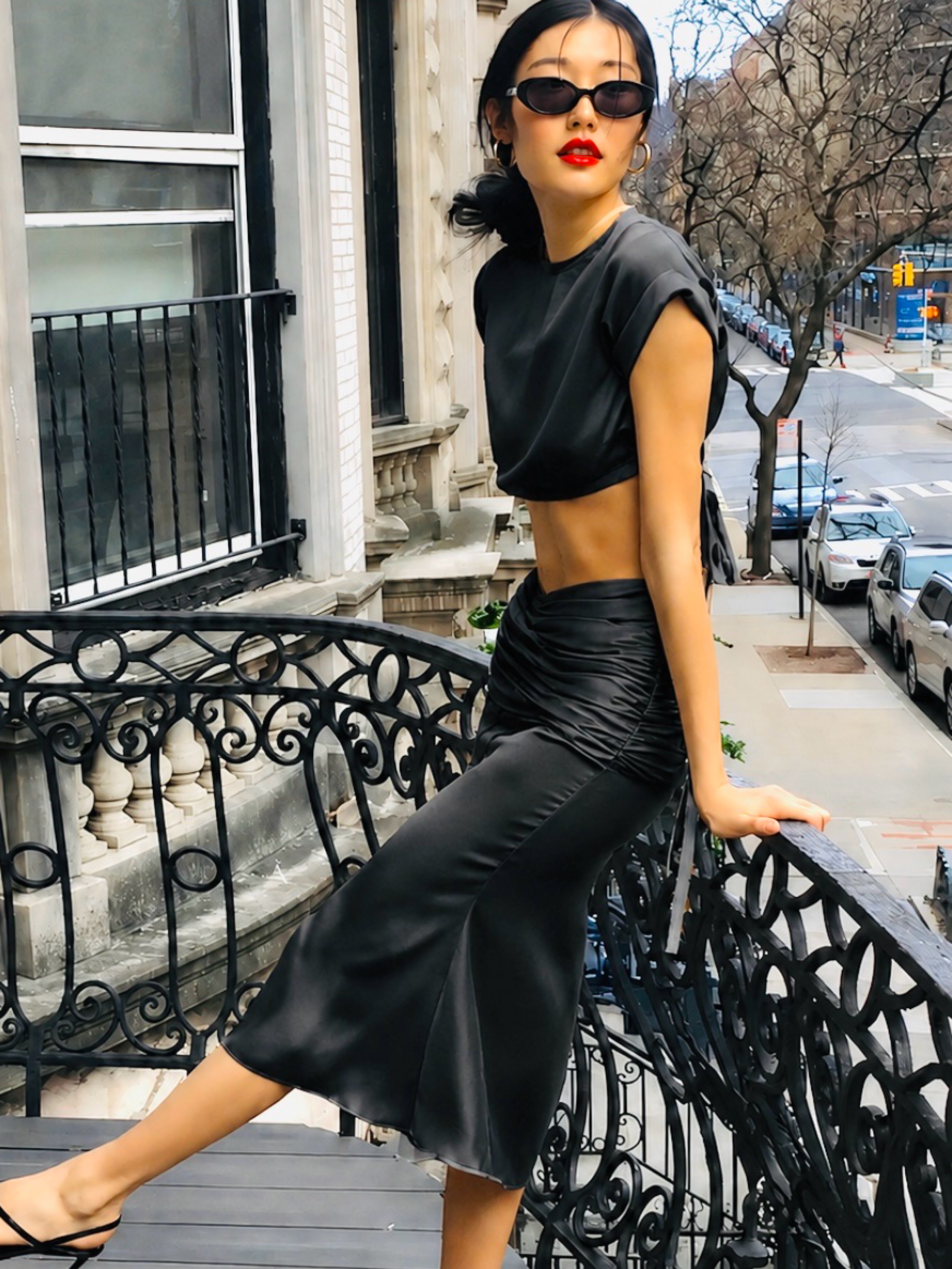 Orseund Iris Set Le Club Satin Top & Romantique Midi Skirt