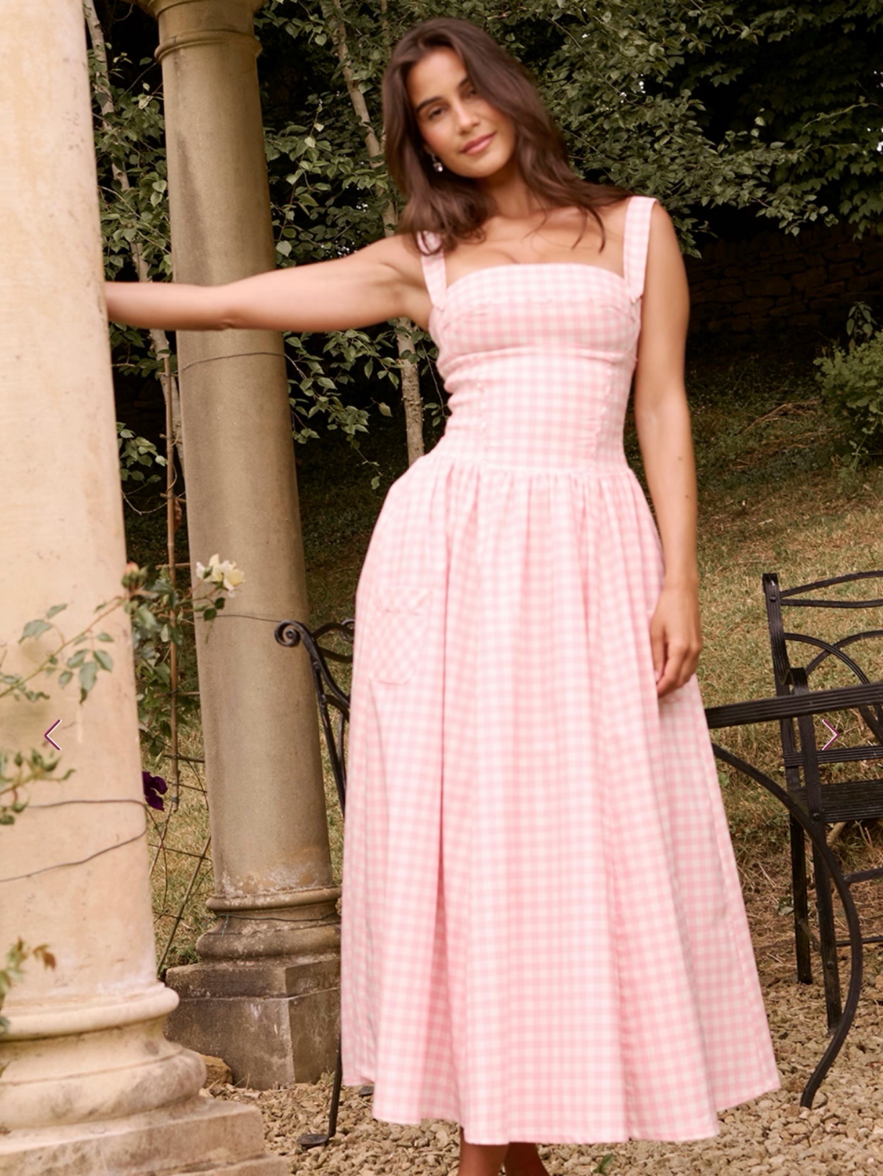 house of cb pink gingham dress one last summer look  @houseofcb #cottagecore #pinkaesthetic #coquette  #shabbychic #cottagecoreaesthetic #coastalgrandmother cottagecore dress, pink  gingham dress, midi dress, house of cb, coquette style, shabby chic, east  coast aesthetic, coastal