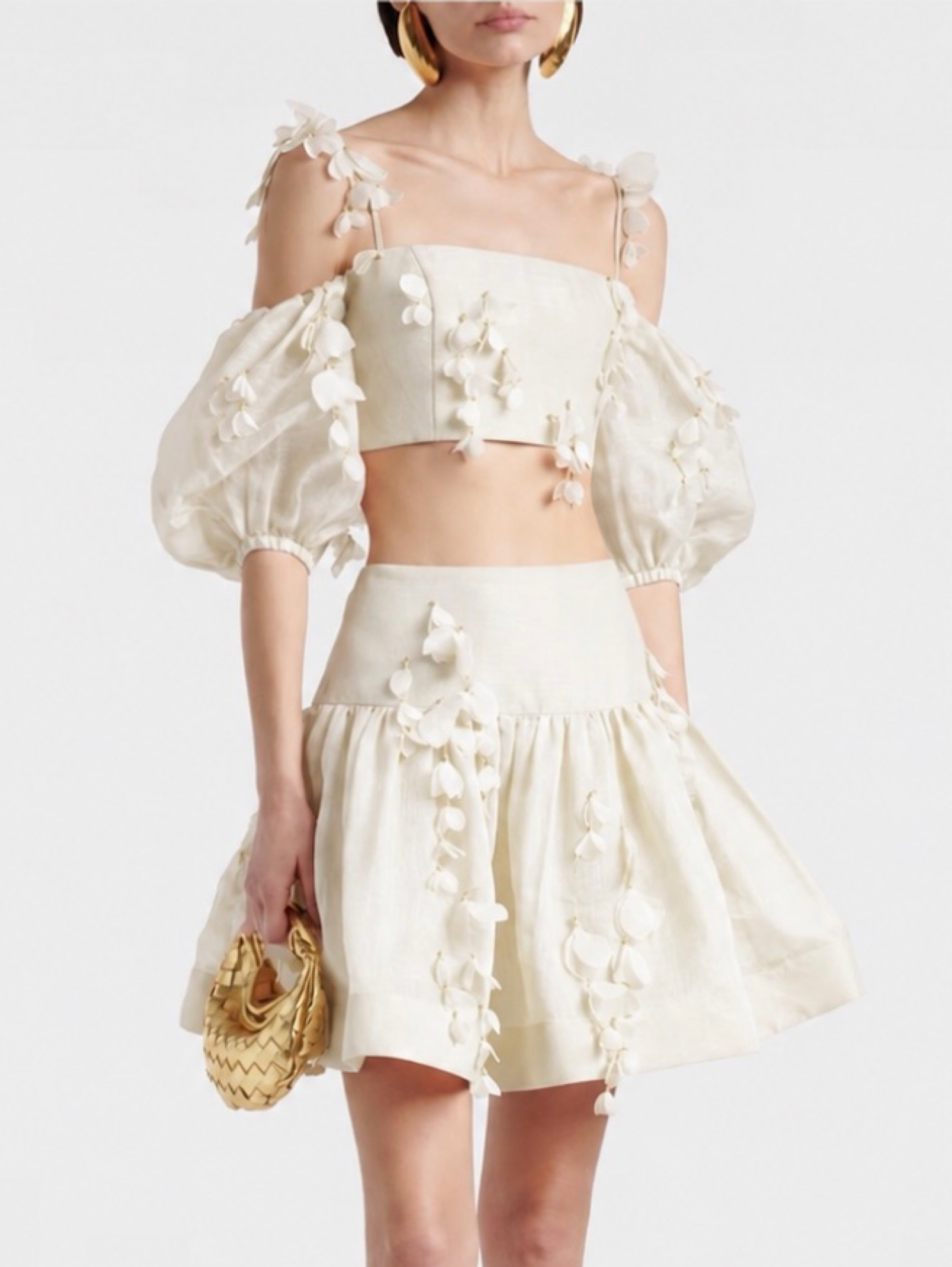 NWOT Zimmermann Set Postcard Floral Appliqué Skirt & Top