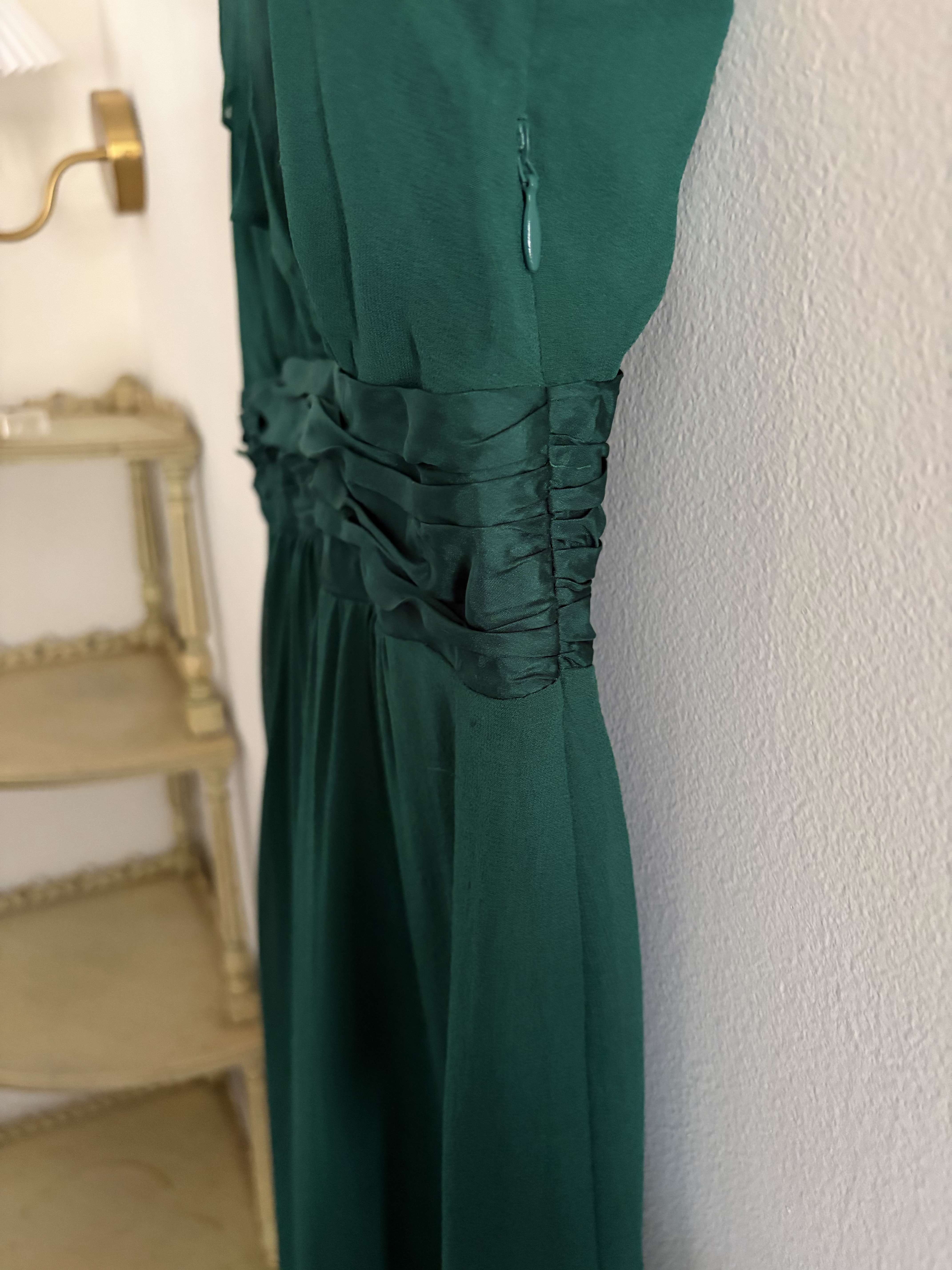 Anthropologie emerald silk chiffon midi dress by Anthropologie - Pickle