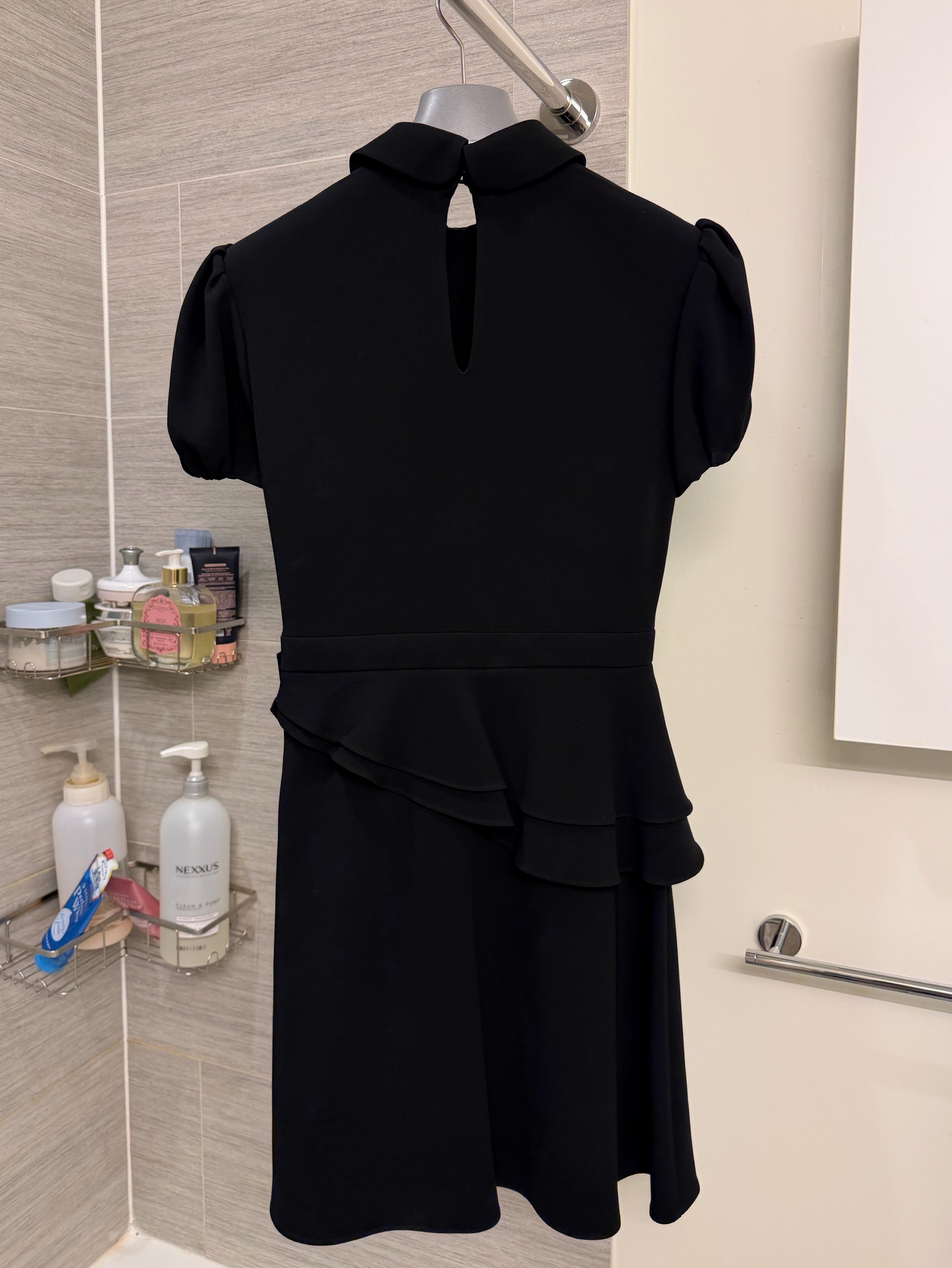 miu miu black dress long sleeve Miu Miu Long-sleeve Bow-back Dress, Black