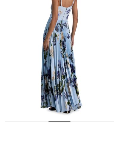 Light Blue Floral Pleated Maxi Dress by Alice + Olivia | Pickle
