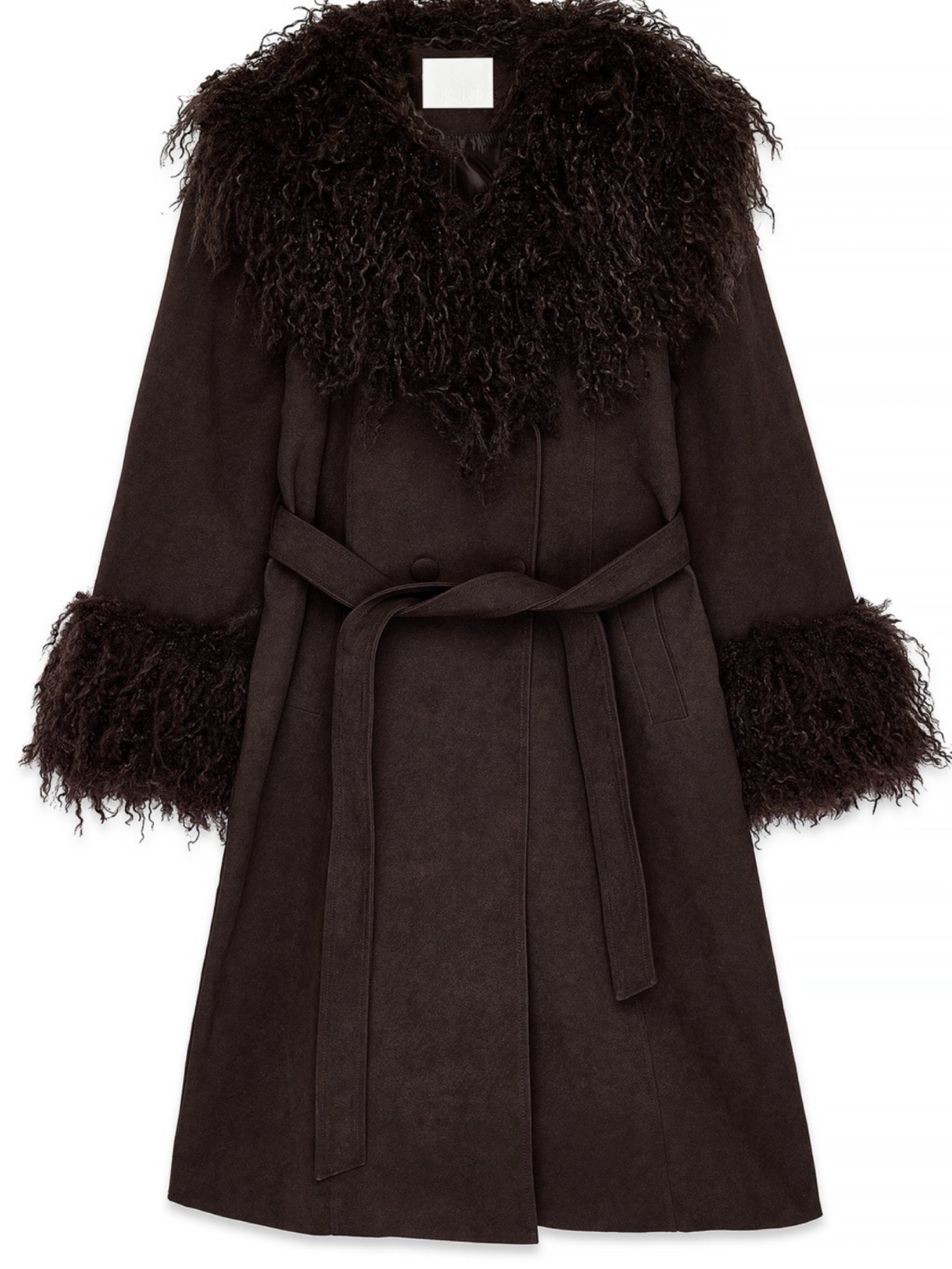 NAKD Bonded Detail Curly Faux Fur Coat by NAKD | Pickle