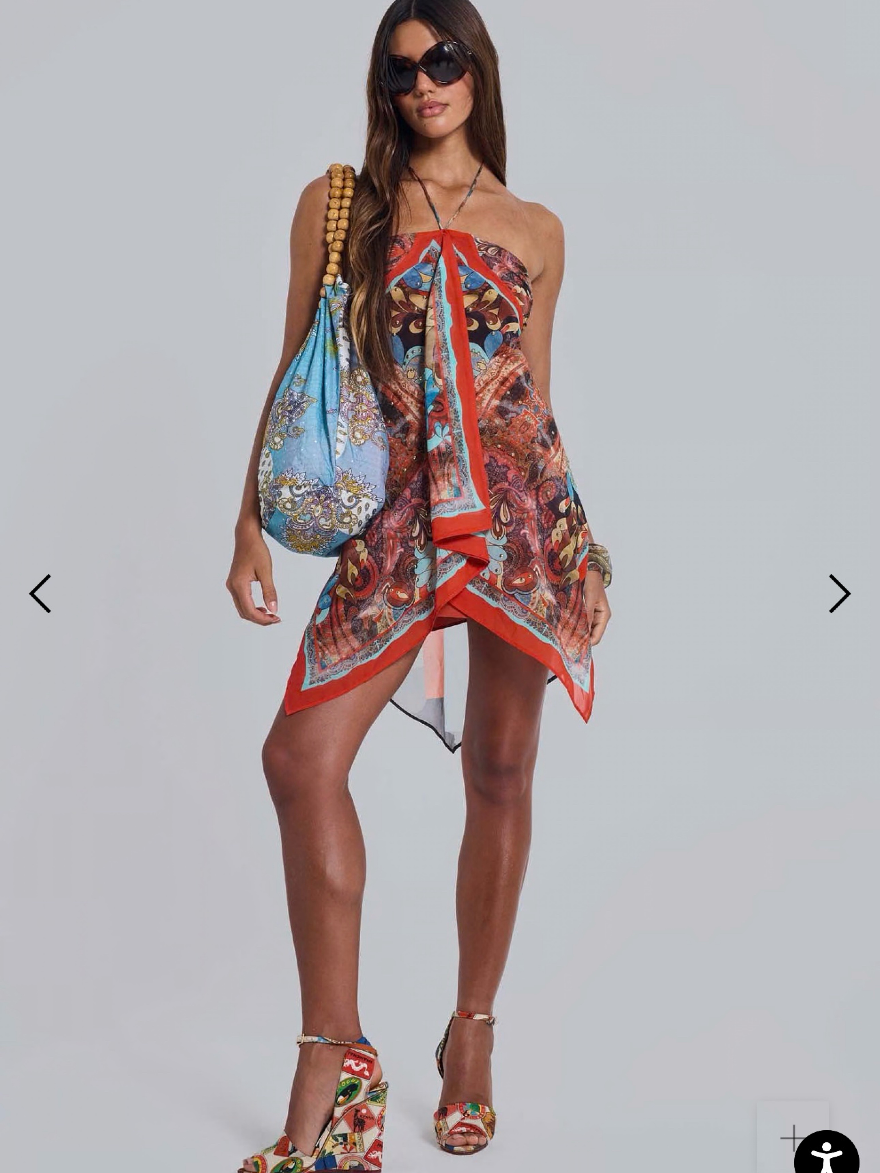 Jaded London Ixia Chiffon Bandana Scarf Dress