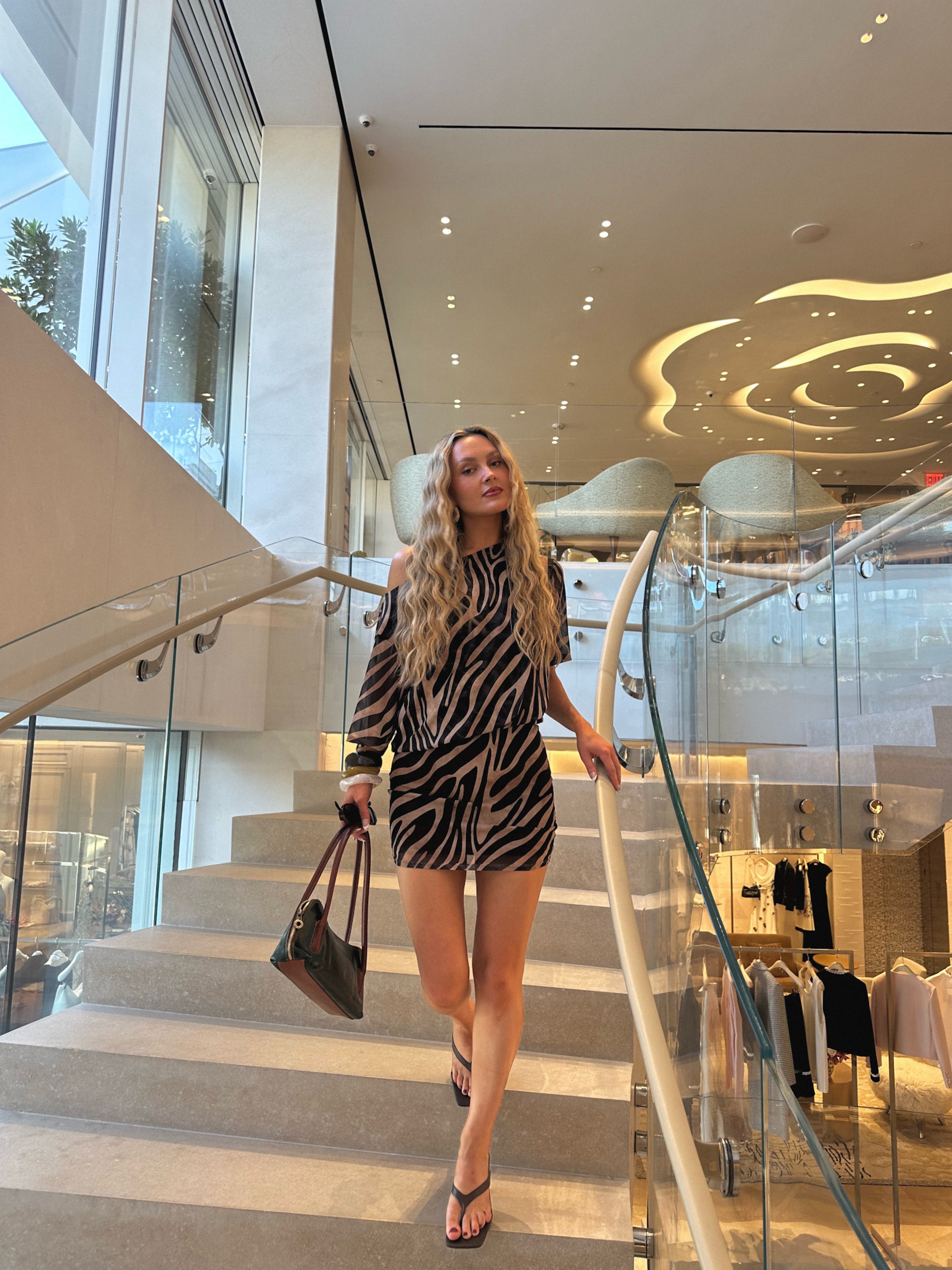 Superdown Olya Mini Dress in Zebra