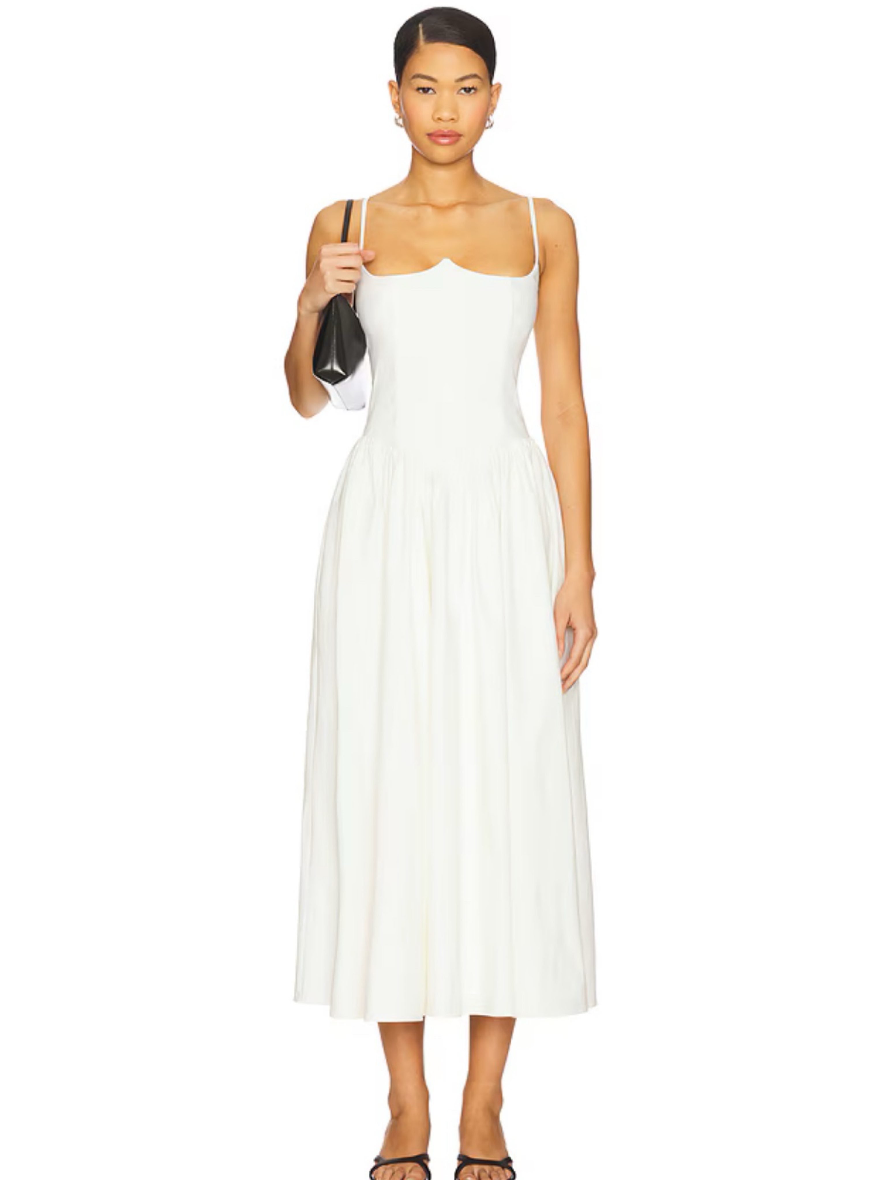 revolve white midi dress REVOLVE Camila Coelho White Scallop-Neck Midi Dress by Revolve