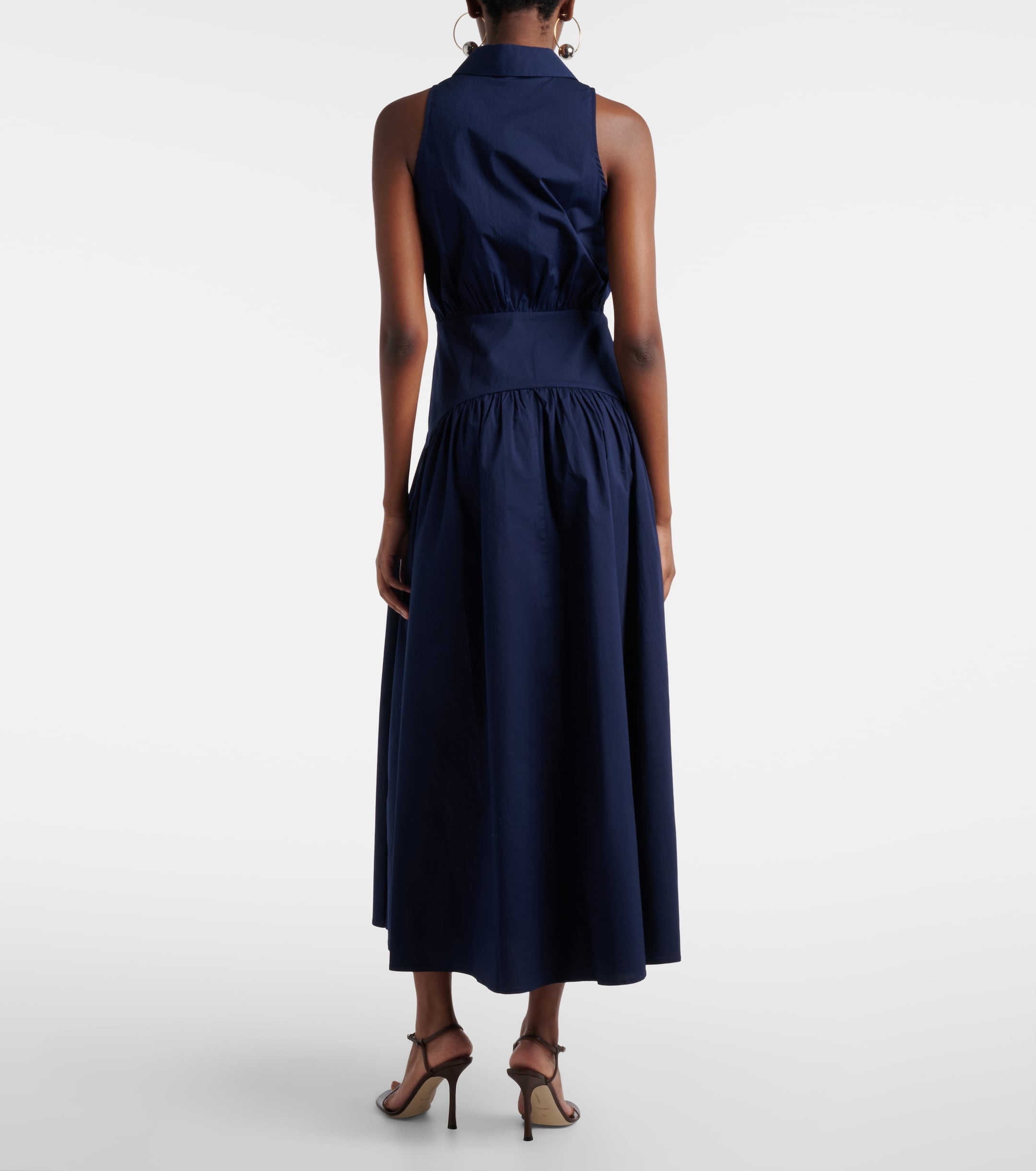Staud Romy Cotton Midi Dress - Navy by Staud - Pickle Staud Romy Cotton Midi Dress - Navy by Staud - Pickle