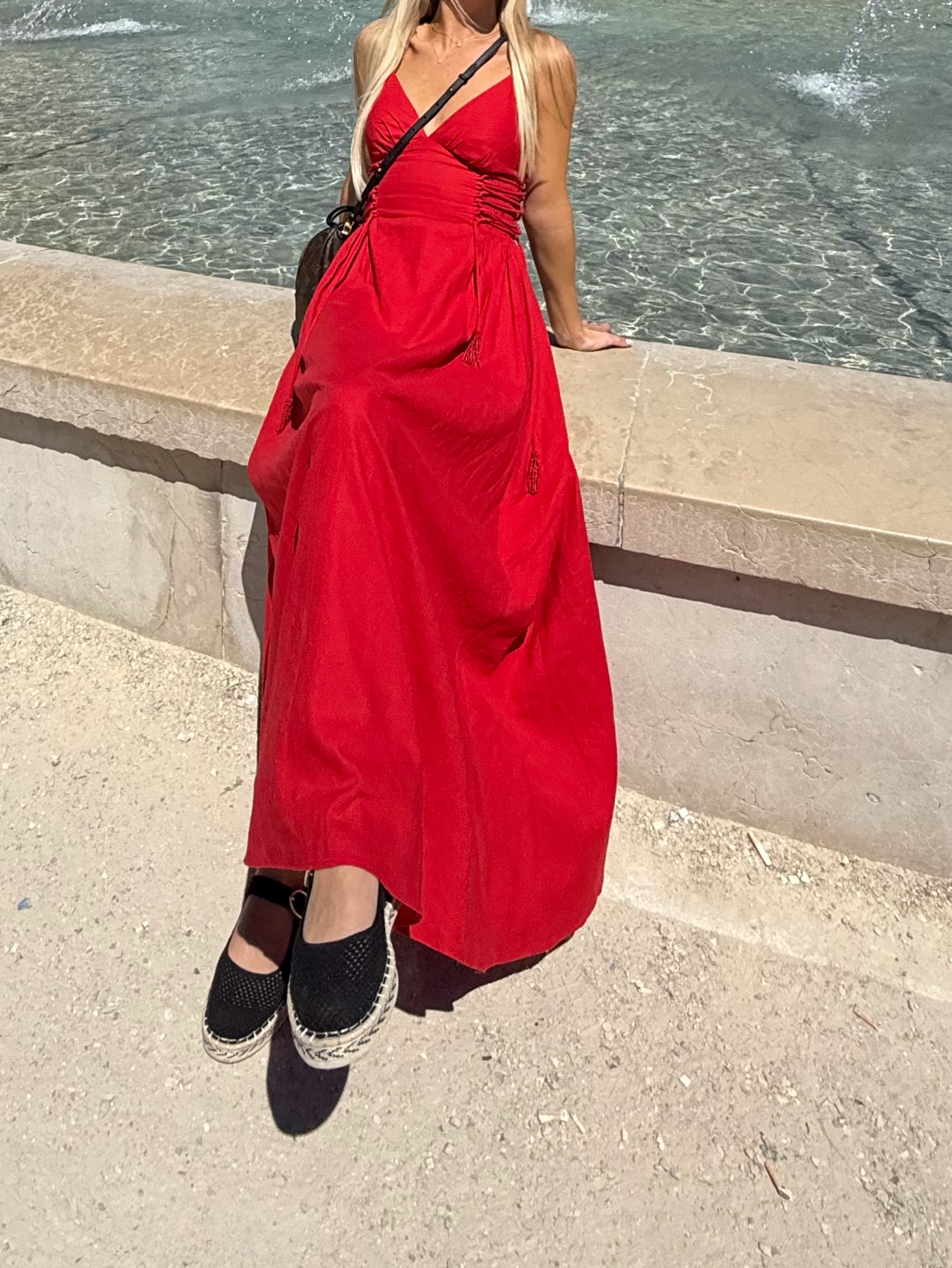 farm rio red dress Fruit Trolley Red Sleveless Maxi Dress