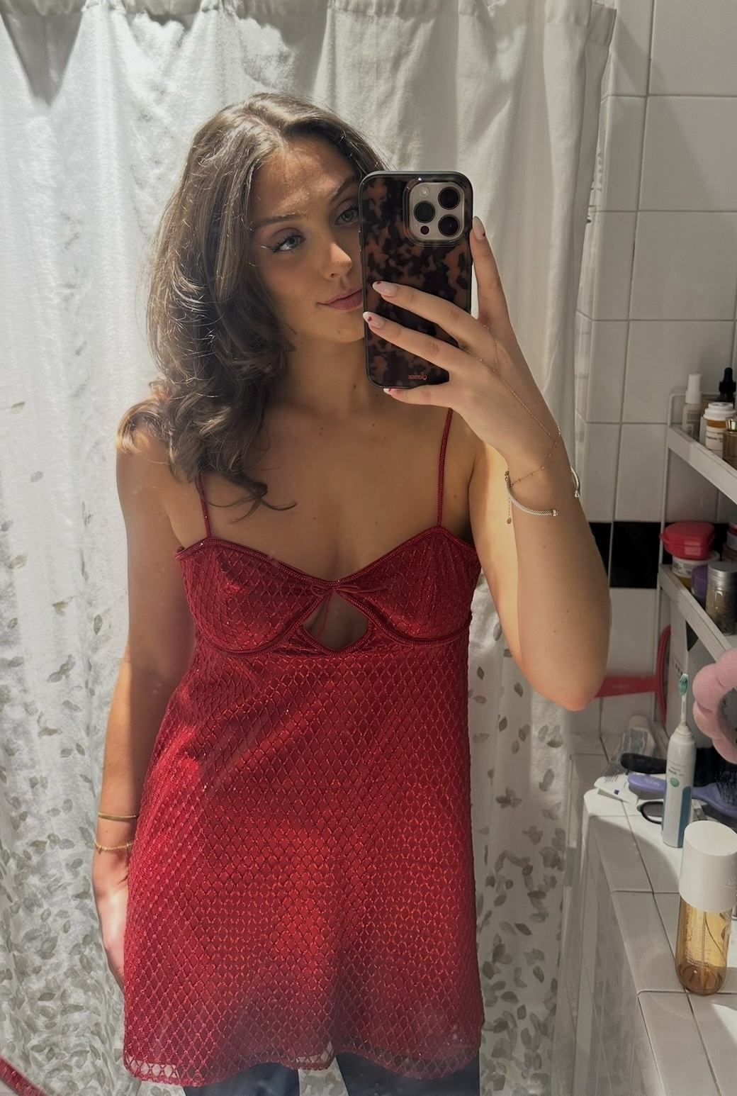 for love and lemons red glitter slip dress MIA Girls Black Party Dress – NorthGirls main image 1