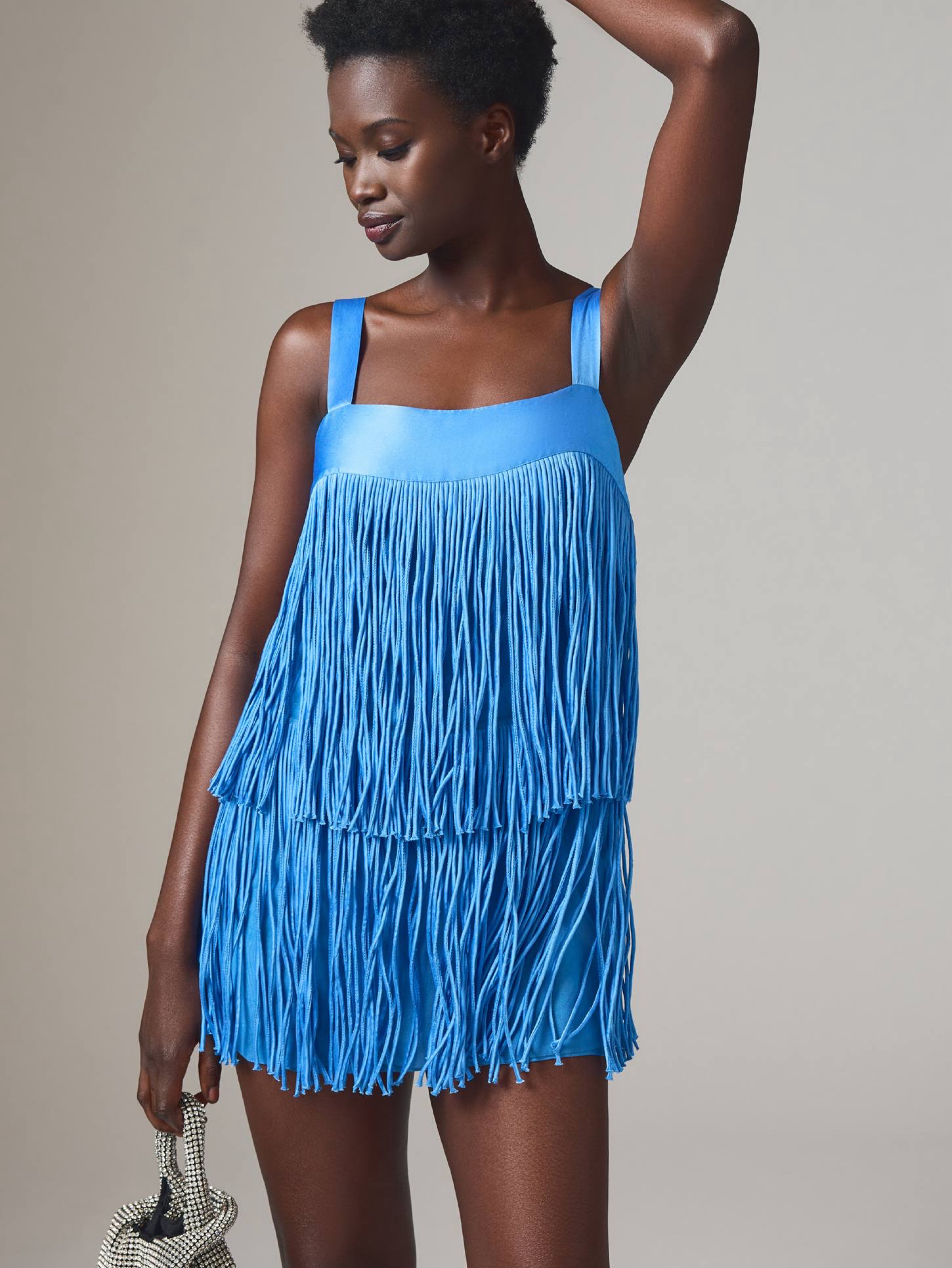 geisha designs dress Alana by Paras and Shalini Featuring A Blue Gown In Nylon Geisha Designs Sleeveless Floral Tiered