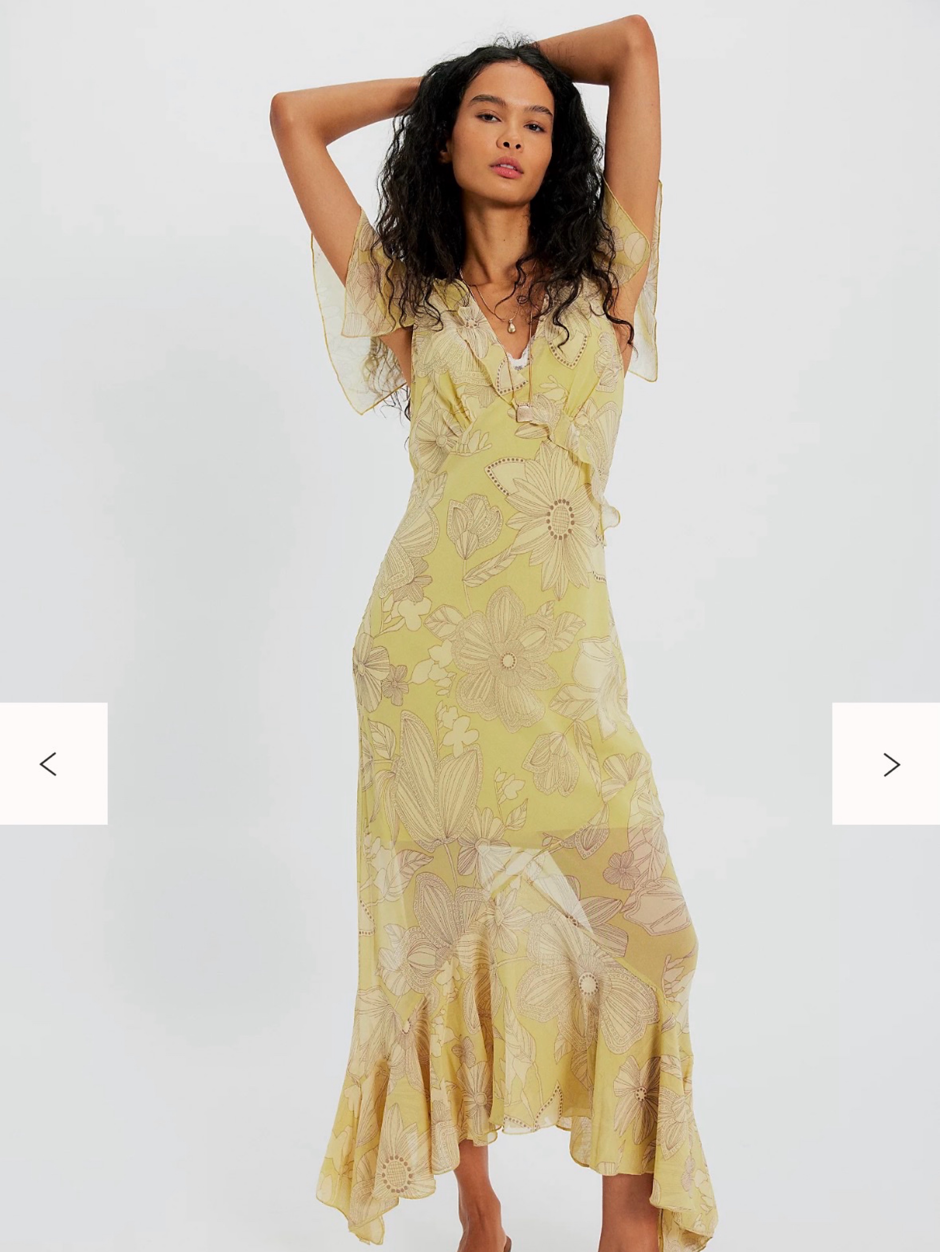 free people yellow floral maxi dress Free People Golden Hour Maxi Egyptian Palm Combo SM (Women's 4-6) at Amazon Women's Clothing store