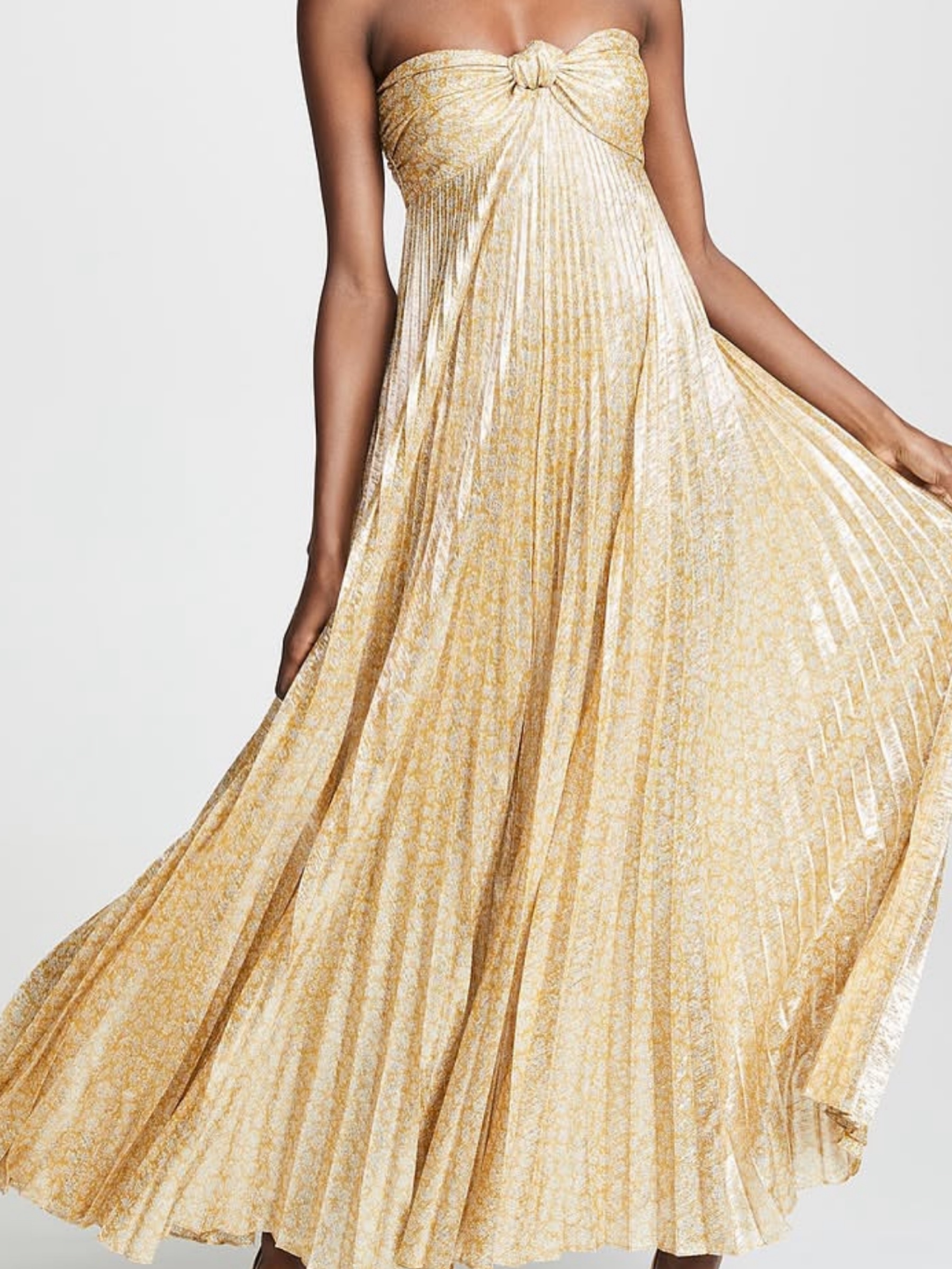 alexis joya dress gold lame l “Joya” by Alexis Maxi dress