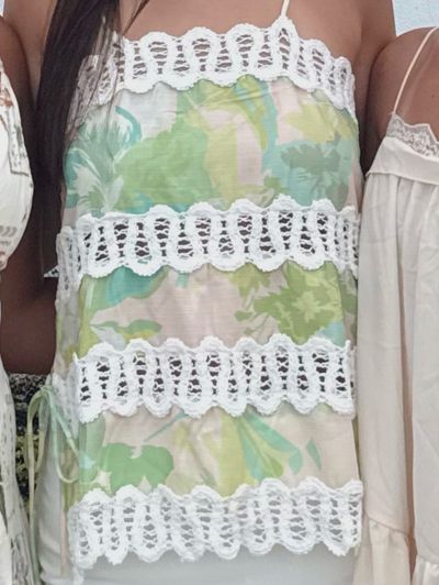 Cream Floral Lace Tiered Camisole top by Sasuma | Pickle