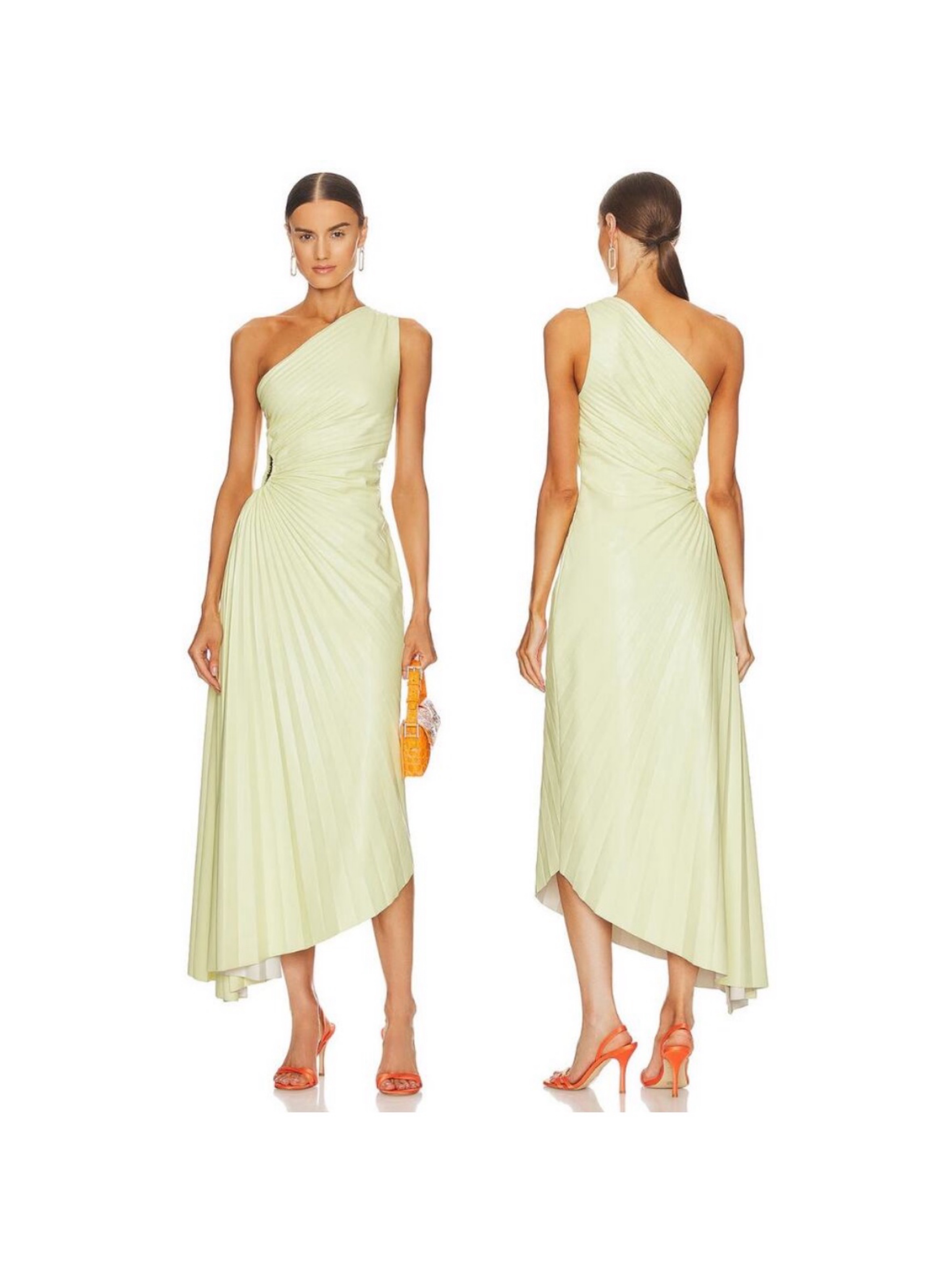 leather yellow dress Bright Yellow Paneled Women A-line Summer Leather Dress CUSTOM / Black