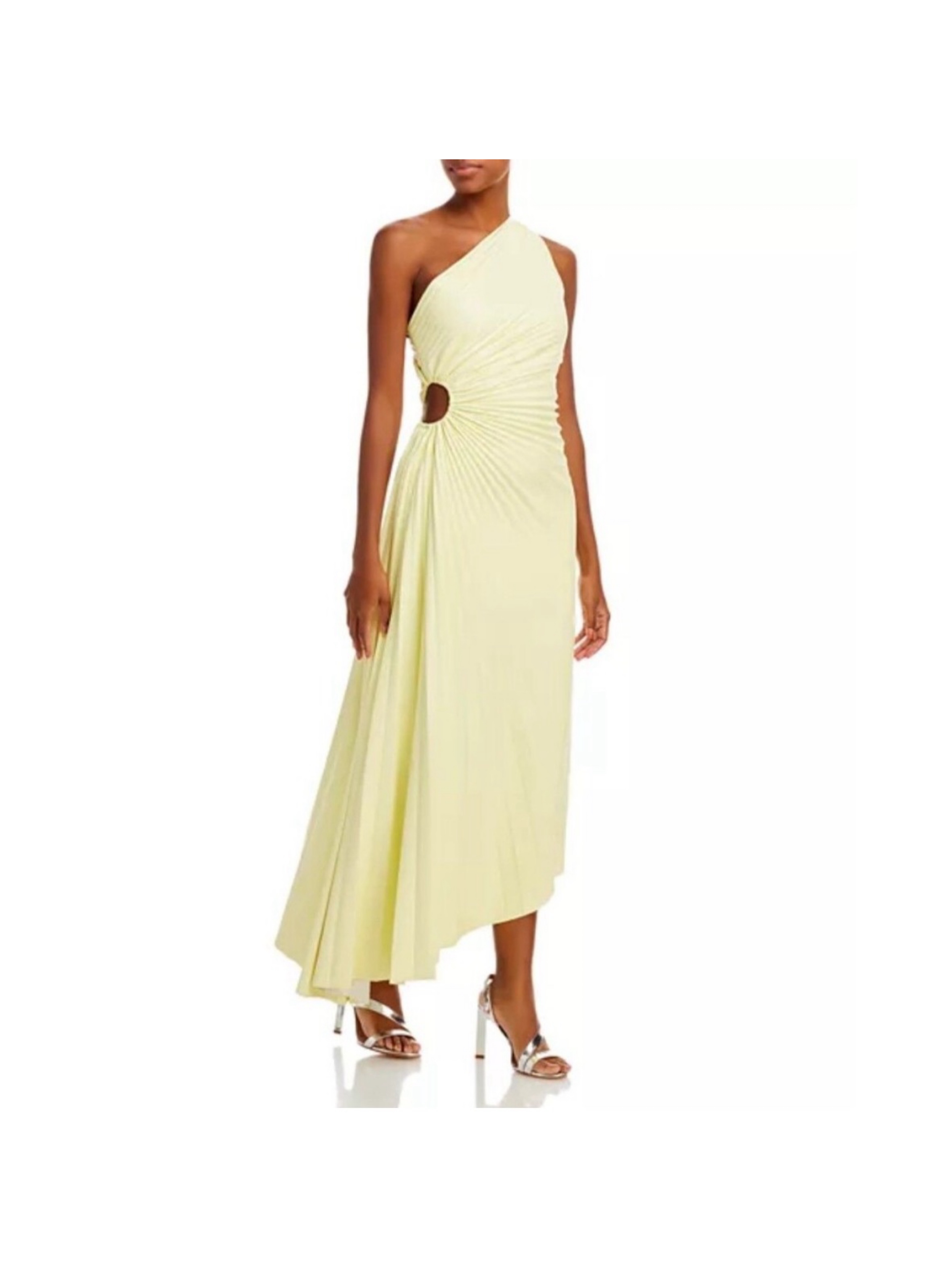 yellow leather dress OSCAR DE LA RENTA