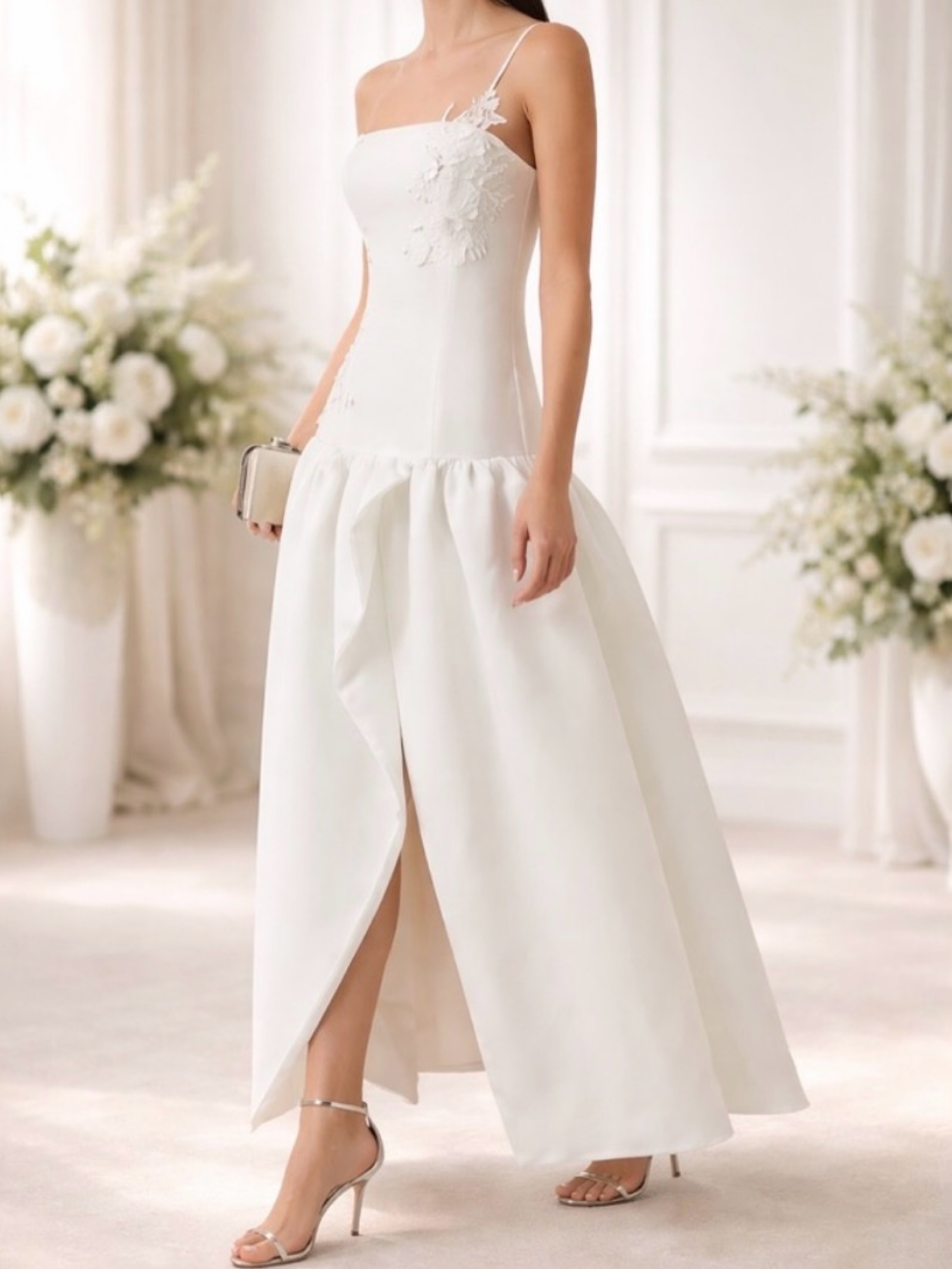 ELLIATT White One Shoulder Maxi Dress with Appliqu by ELLIATT - Pickle