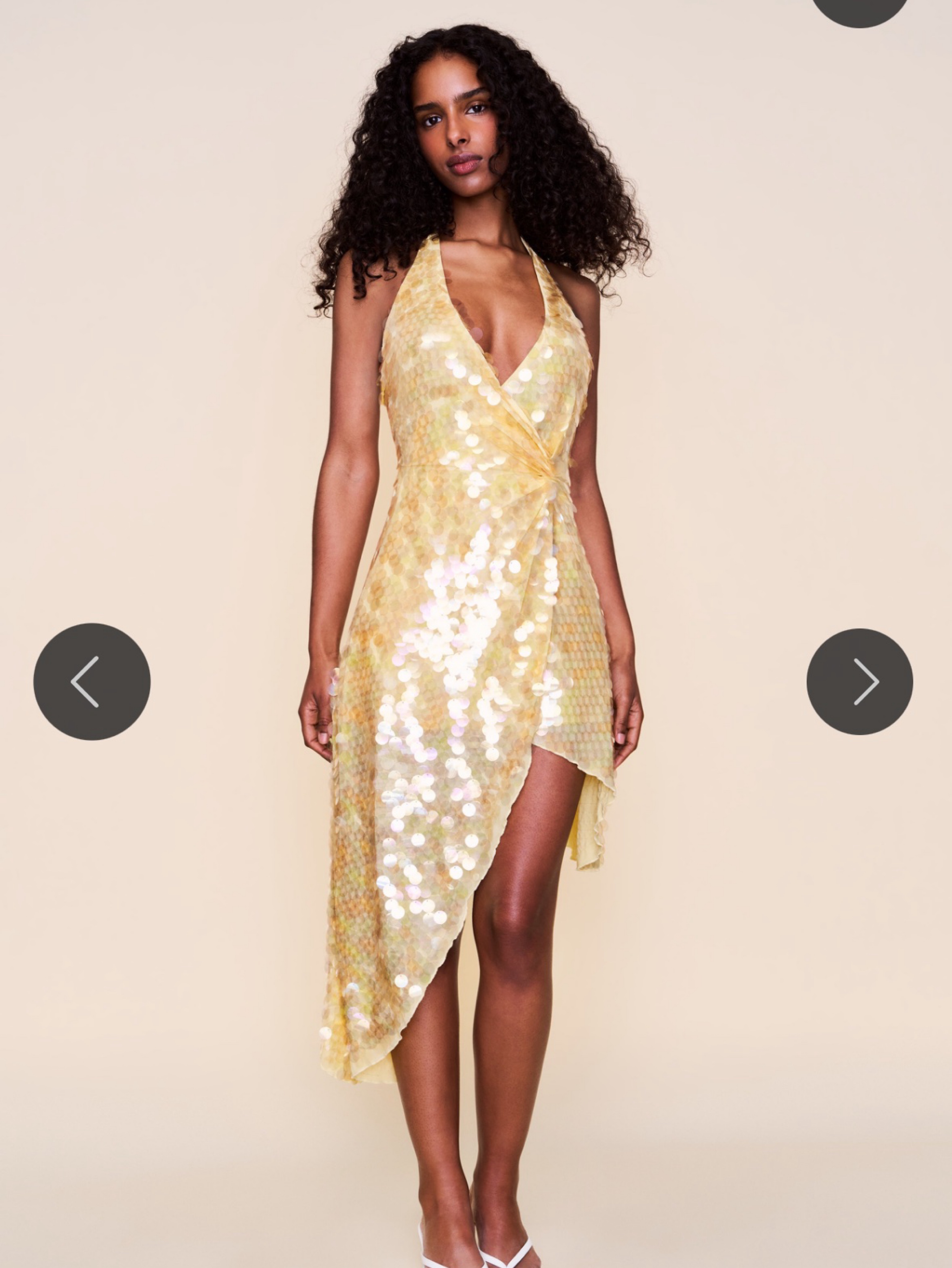 guizio sequin dress Guizio Siena Sequin Maxi Dress Ivory / S