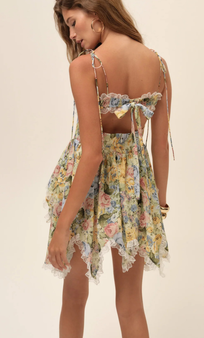 Cream Floral Lace Mini Dress by For Love & Lemons - Pickle