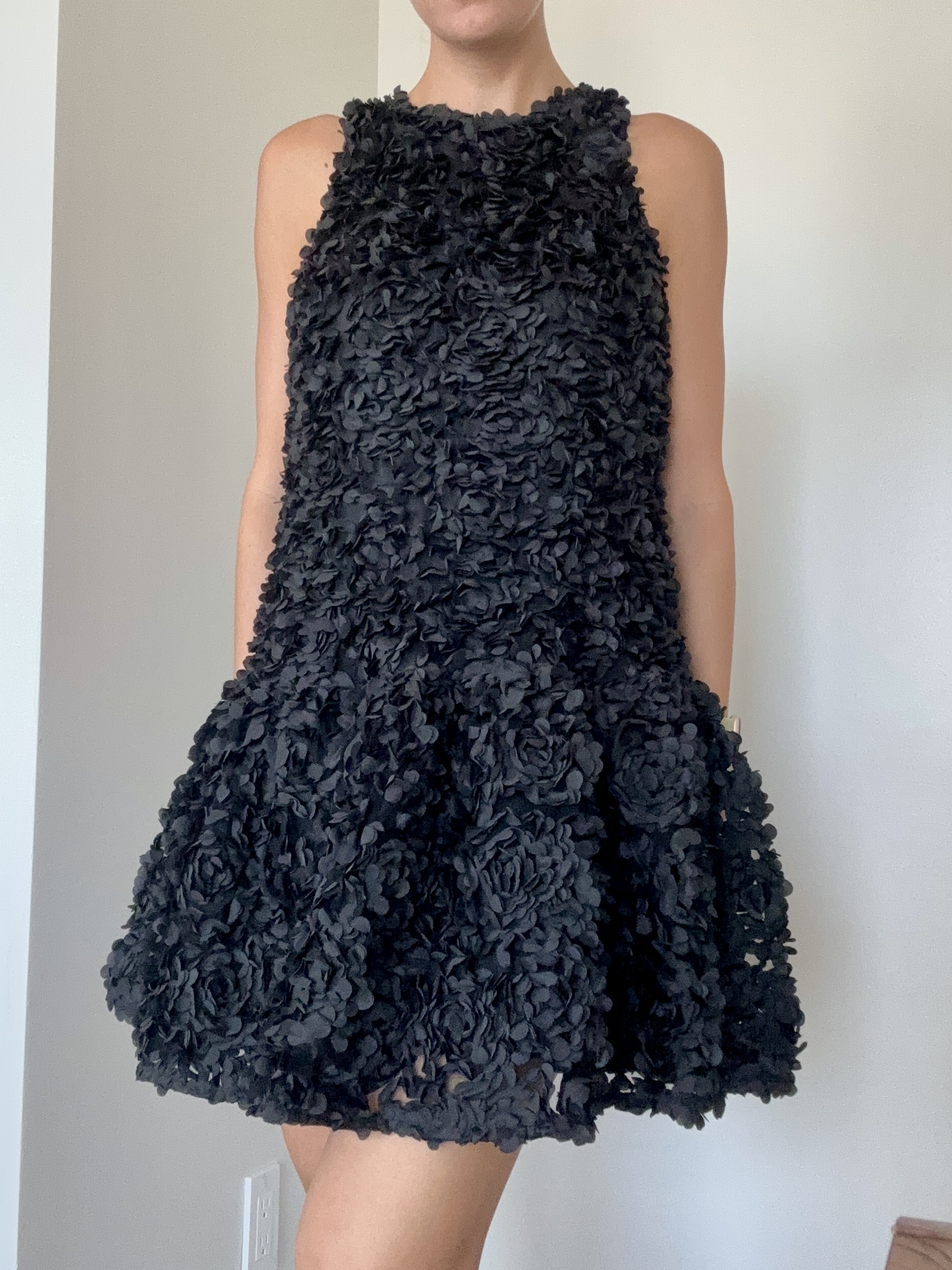 Black 3D Floral Ciebon Dress