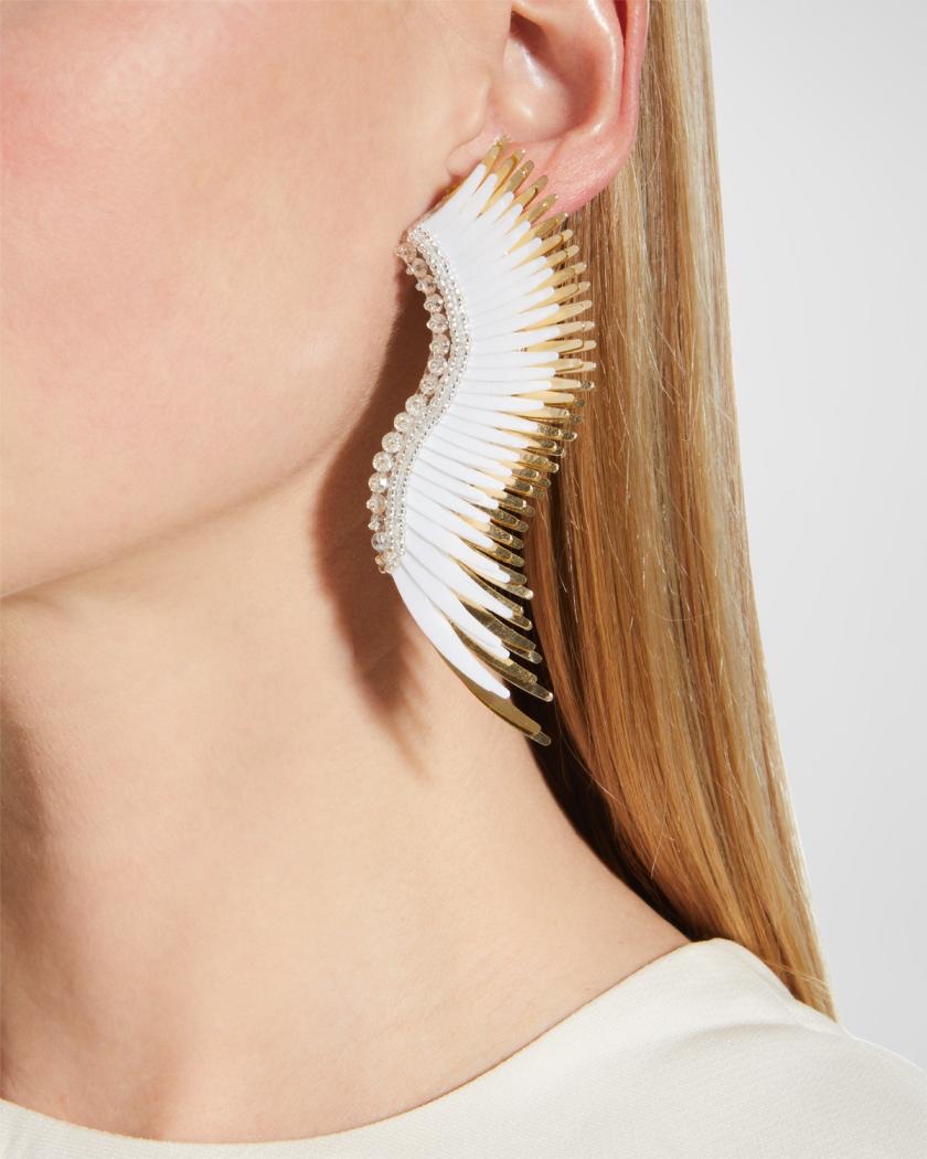 Mignonne Gavigan White Madeline Wing Earrings