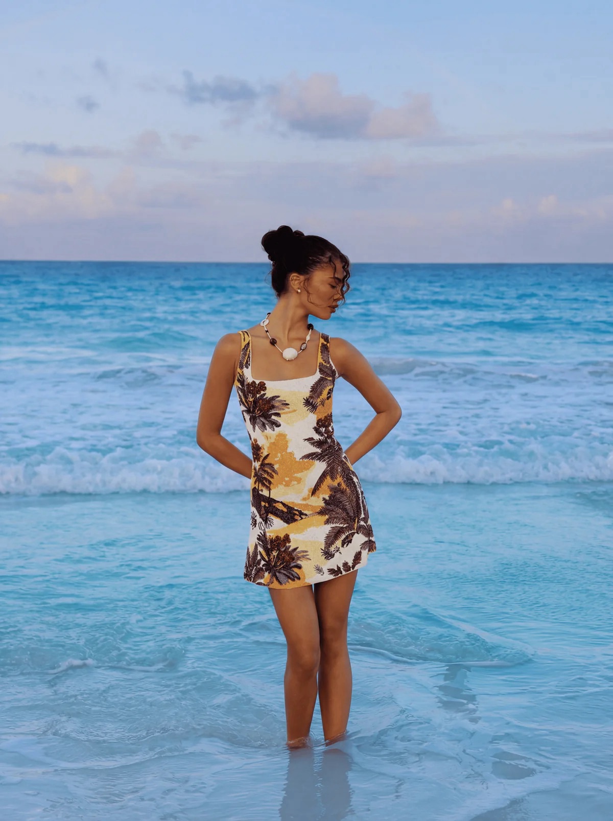 Oceanus x Kulani Kinis Beaded Dress by Oceanus - Pickle