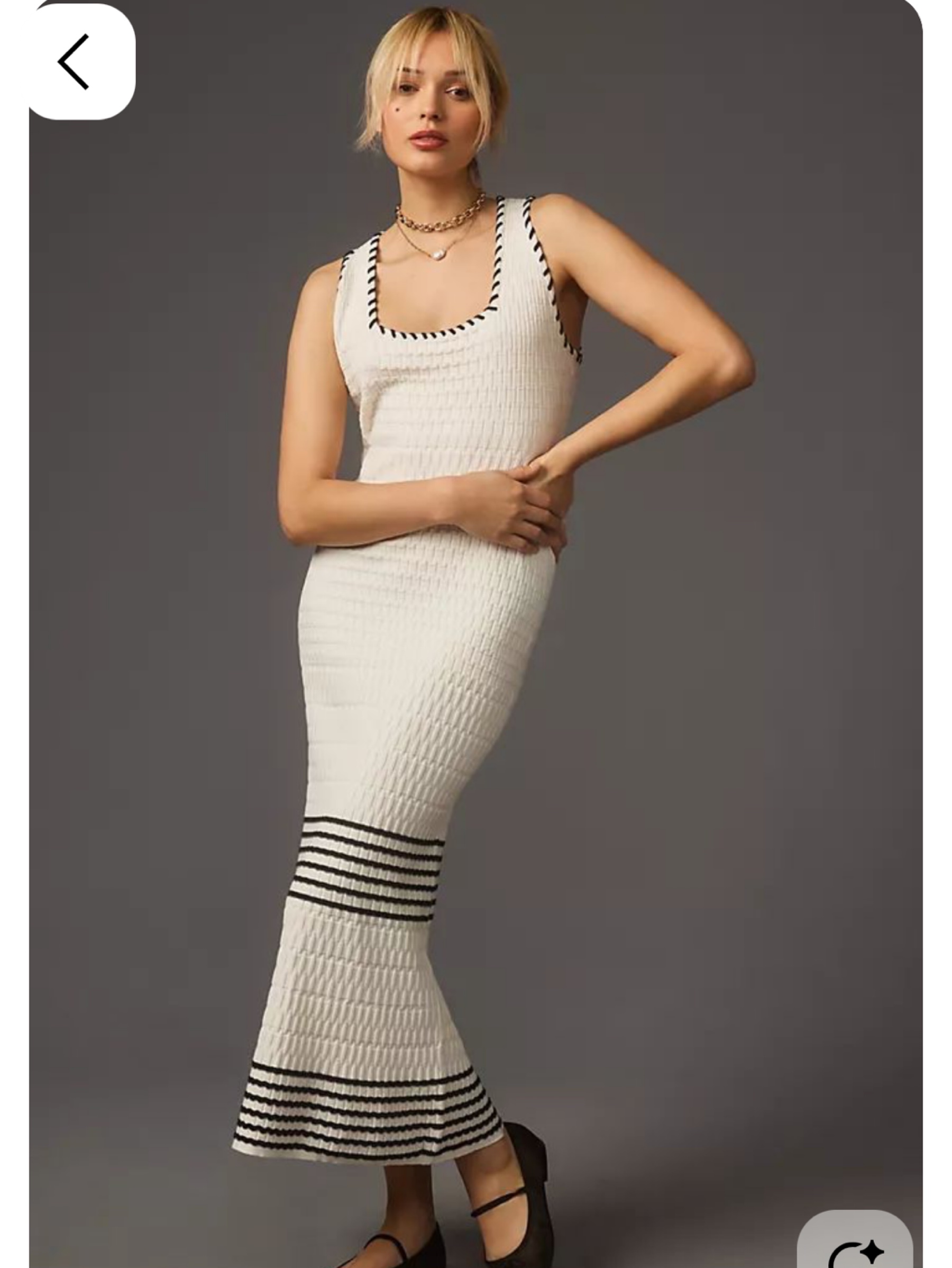 Green Striped Ribbed Knit Midi Dress by Anthropologie | Pickle