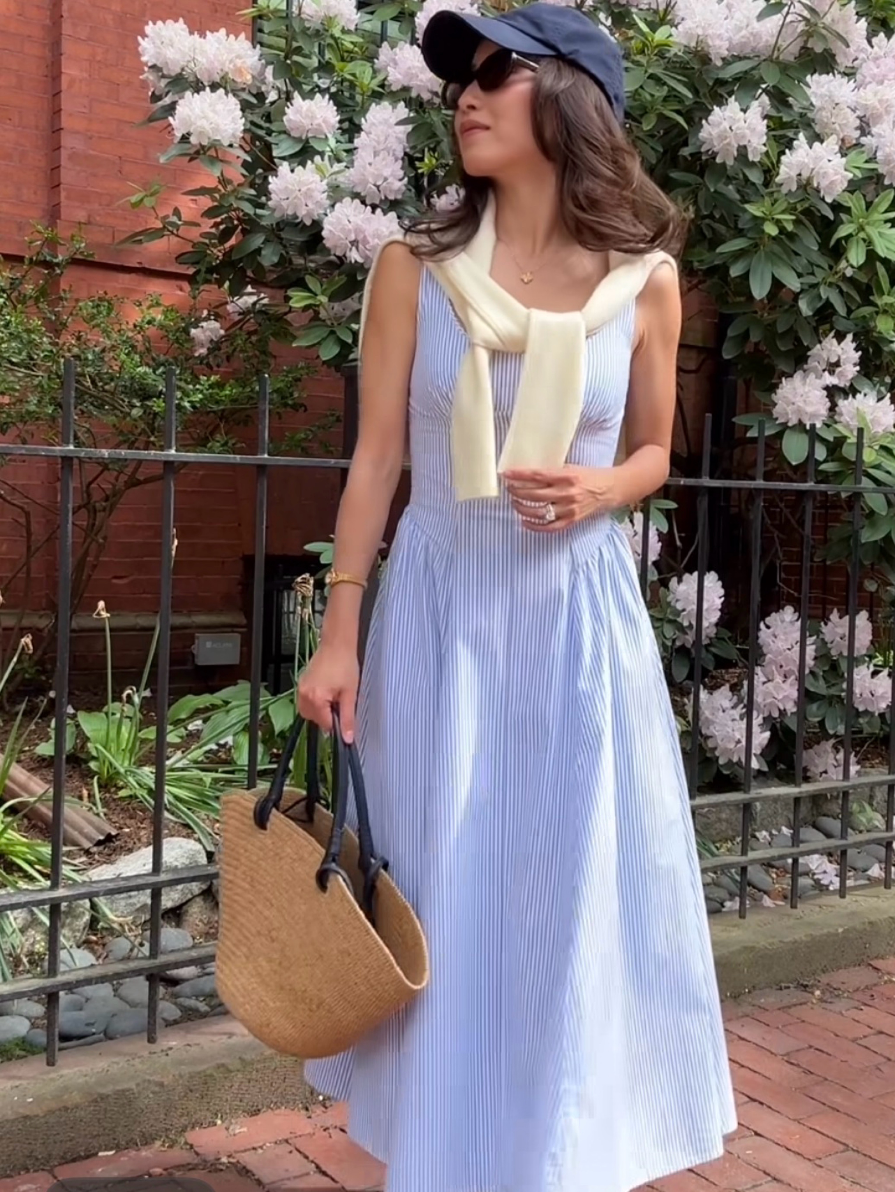 100 cotton midi dress Fiona 100% Cotton Demin Blue Midi Dress, S
