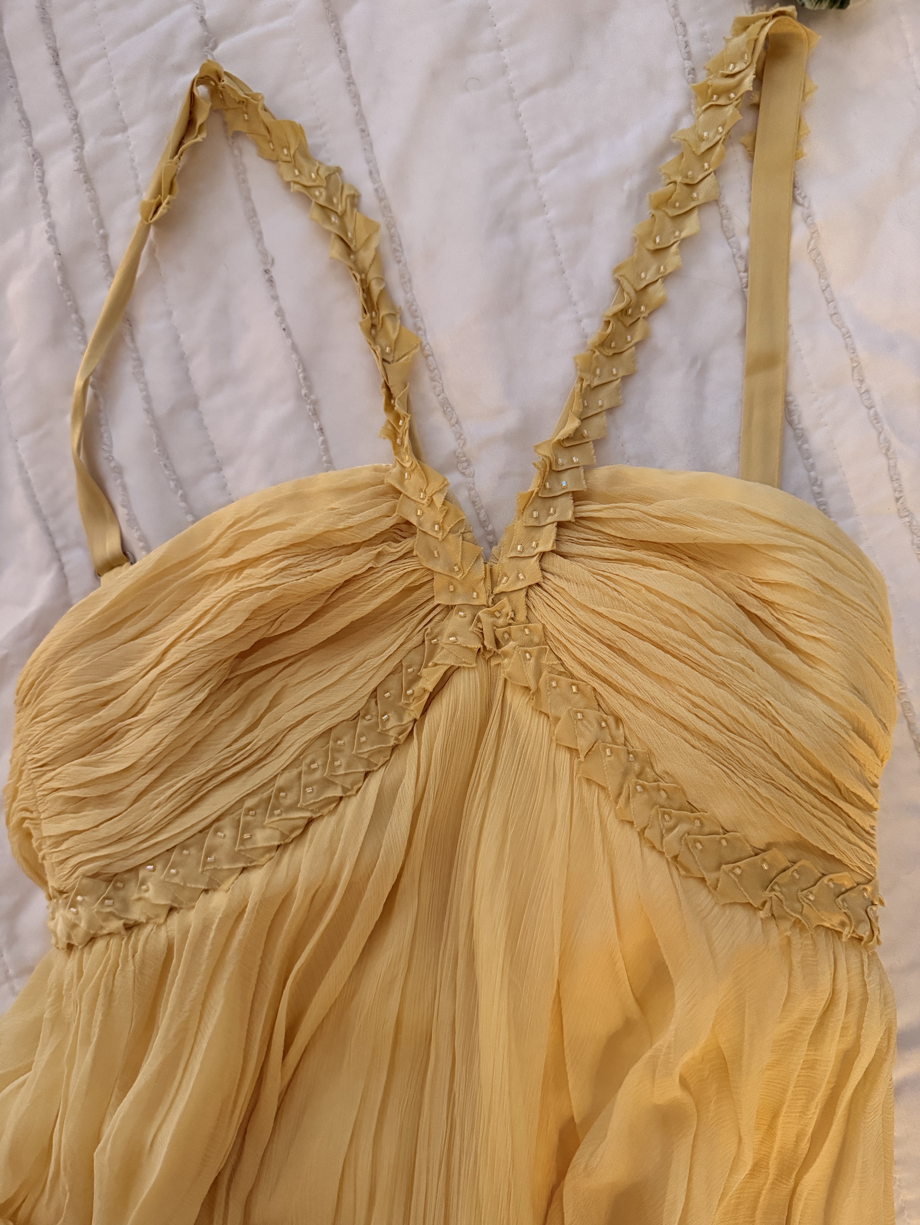 bcbg mustard yellow dress Satin Polka Dot Sash Dress