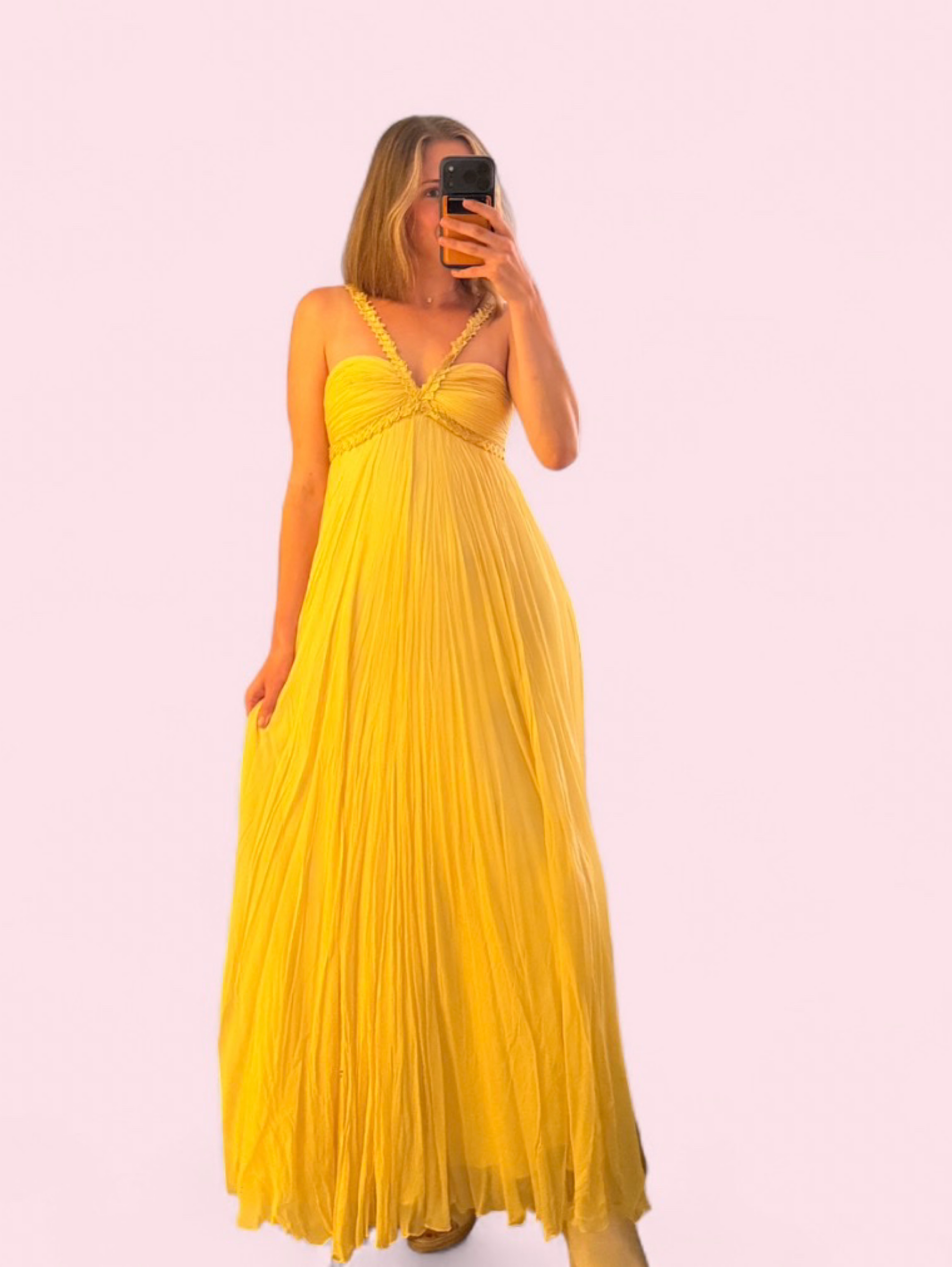 bcbgmaxazria yellow long dress BCBG MAXAZRIA Logan Maxi Dress in Yellow by BCBG Maxaria