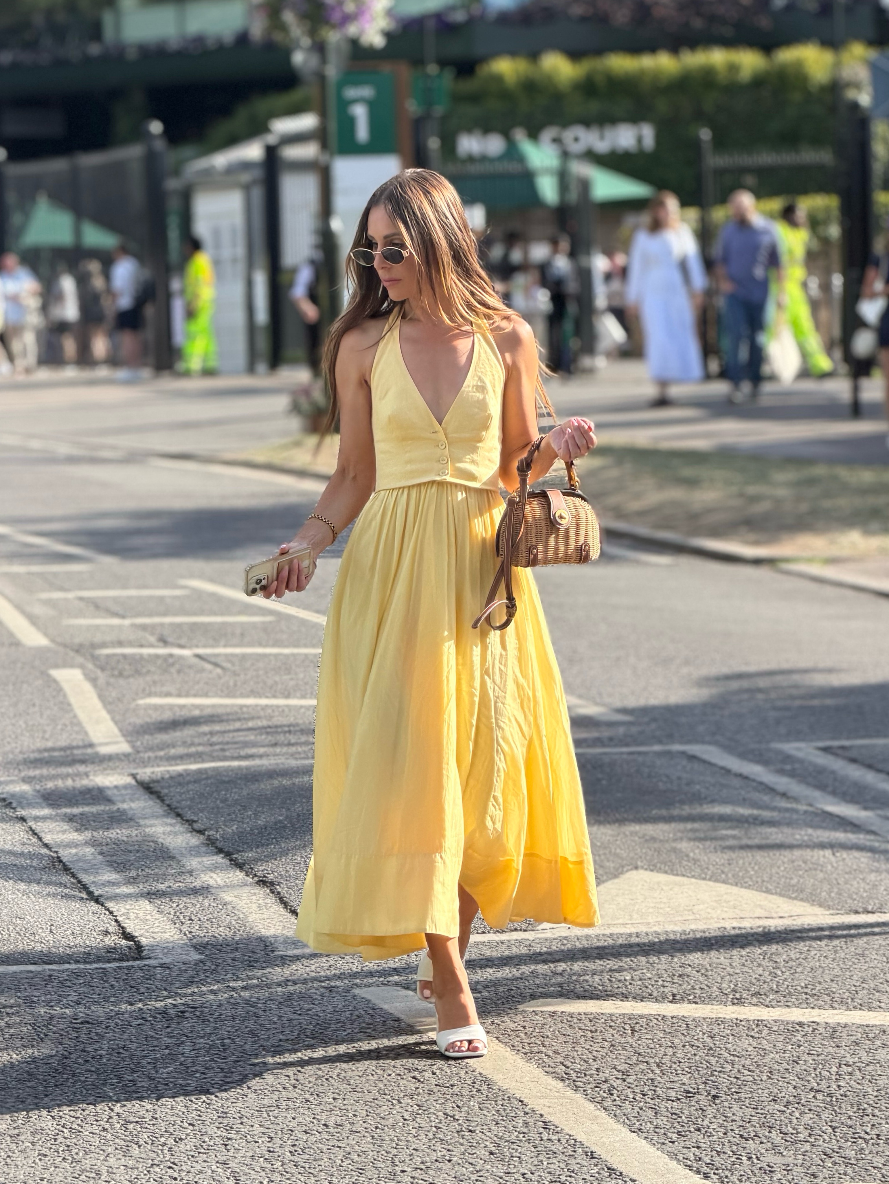 Camilla Coelho Lino Midi Dress in Maize