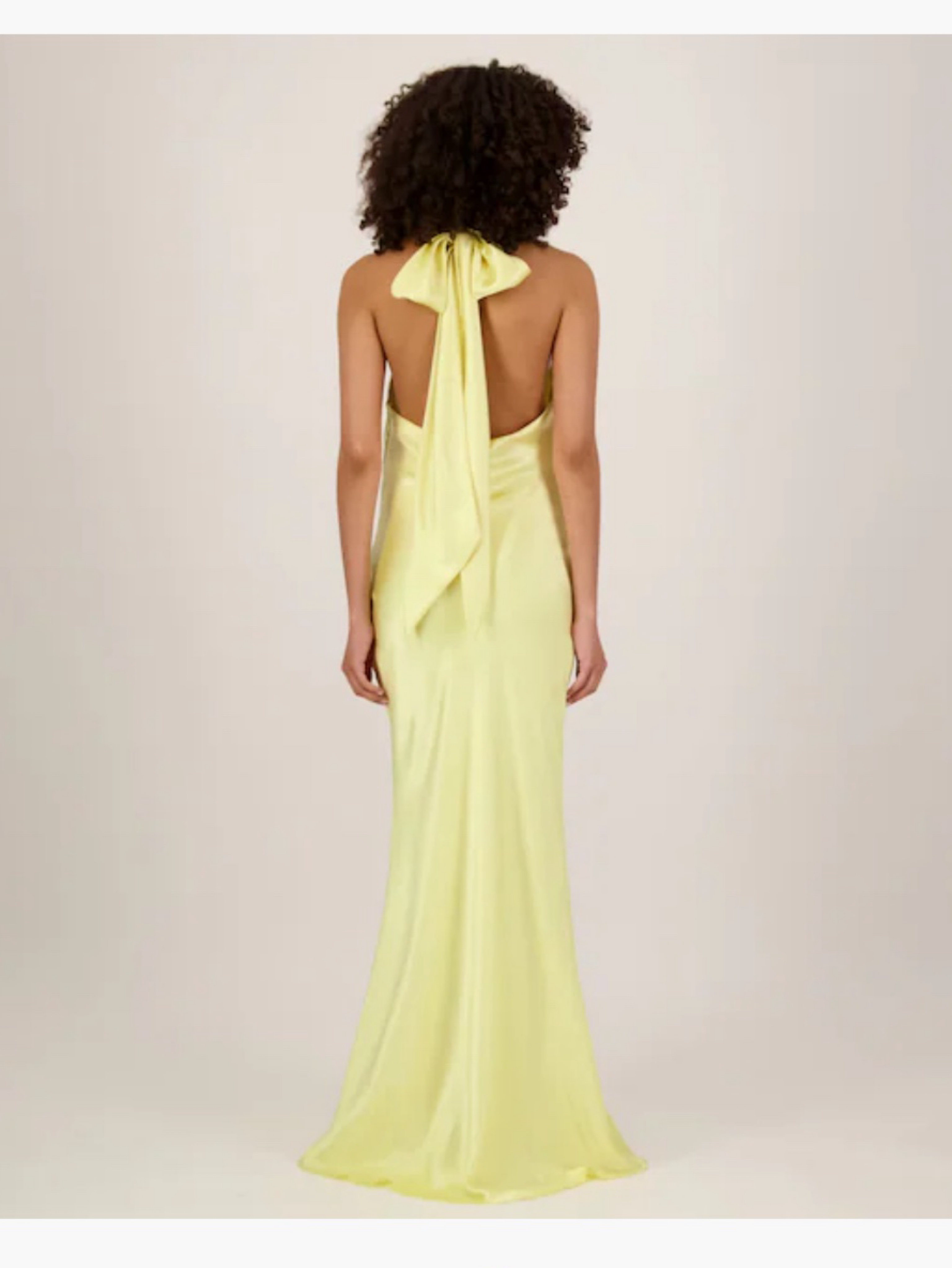 backless yellow maxi dress Halter Backless Ruffle Trim High Slit Floral Maxi Dresses-Yellow Yellow-S