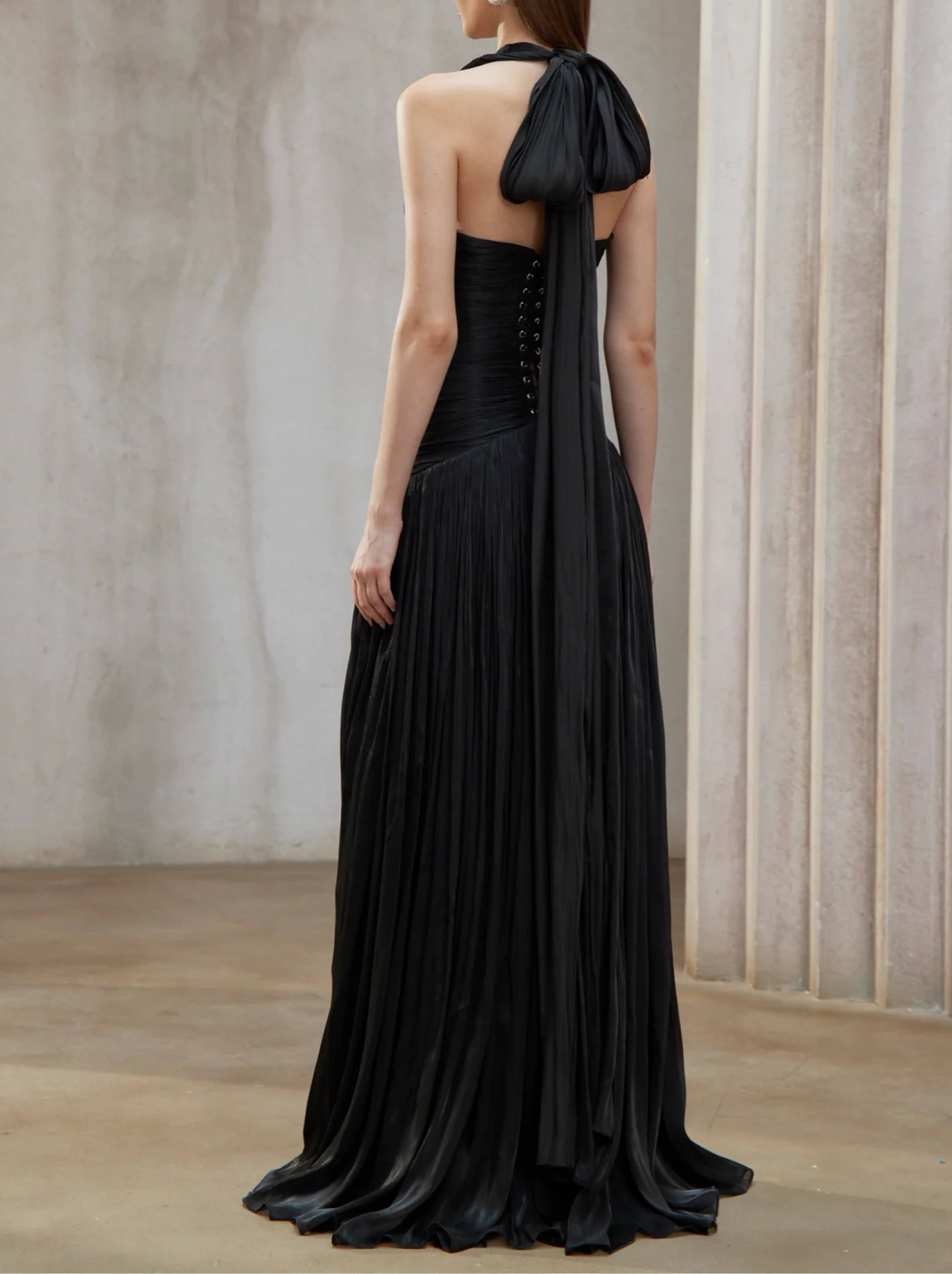 Miss Rosier Uranie Pleated Maxi Dress by Miss Rosier - Pickle